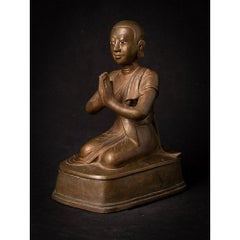 Antique bronze Burmese Monk statue from Burma