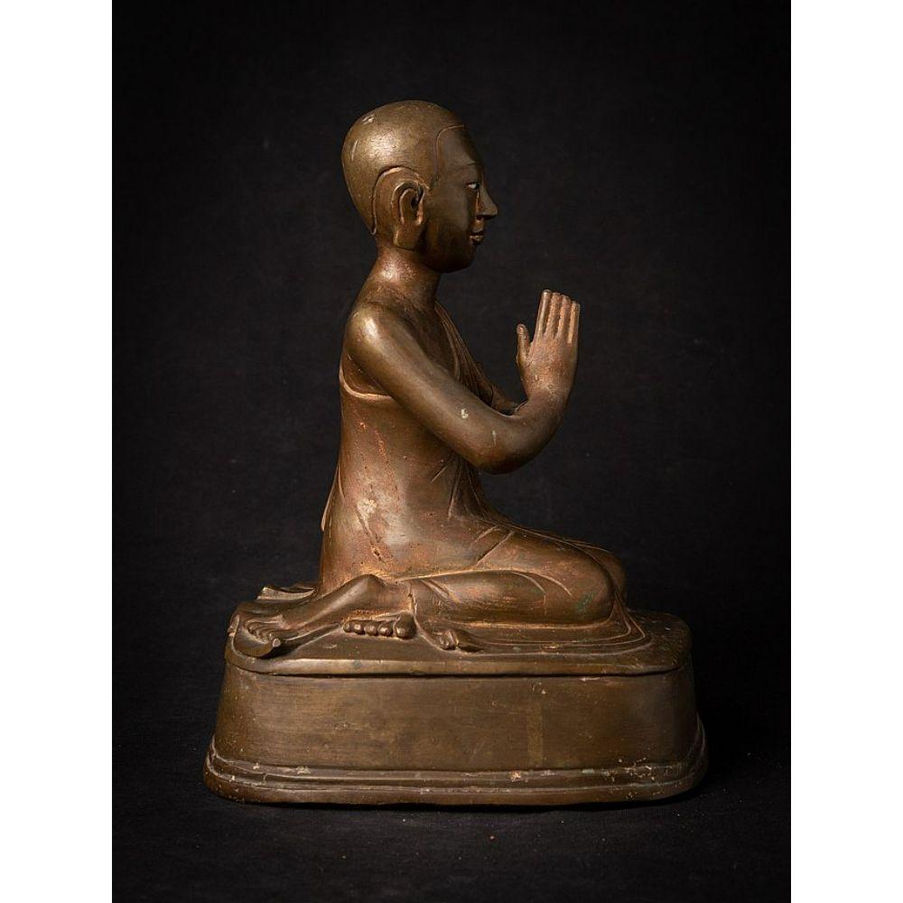 Bronze Antique bronze Burmese Monk statue from Burma For Sale