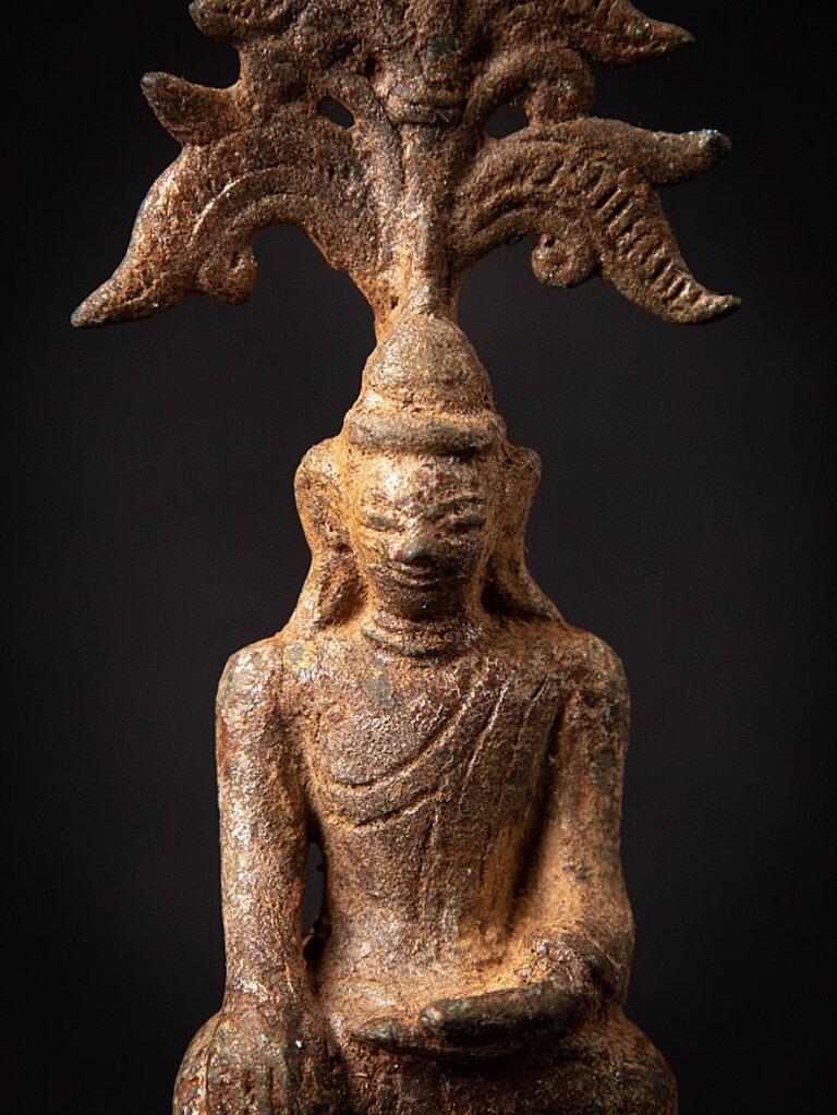 Bouddha birman Shan ancien en bronze de Birmanie en vente 5