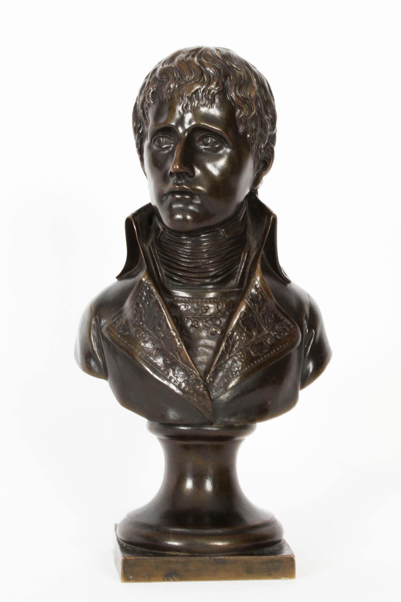 Antique Bronze Bust Napoleon Bonaparte as First Consul 19th Century For Sale 7