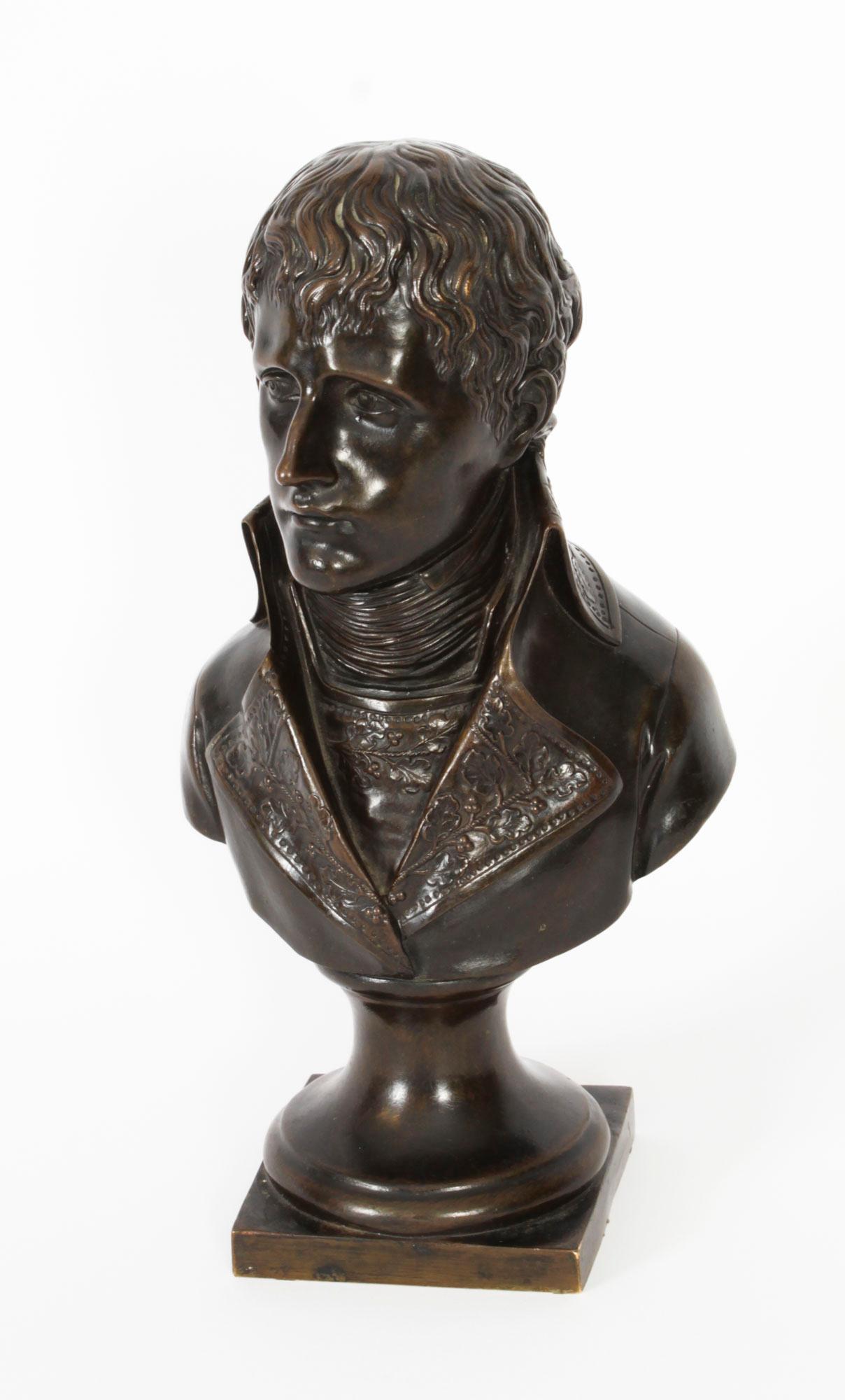 Antique Bronze Bust Napoleon Bonaparte as First Consul 19th Century For Sale 10