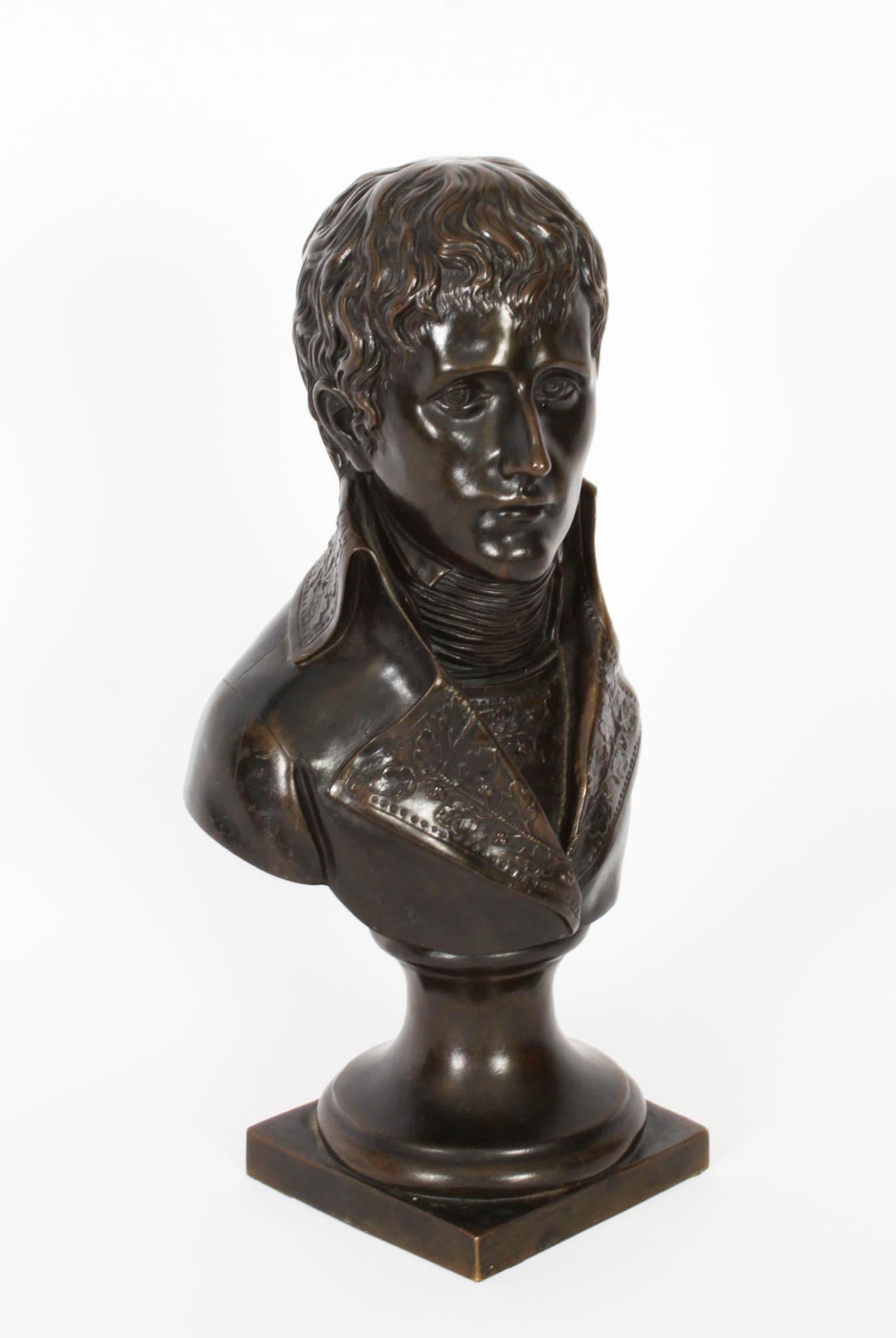 Antique Bronze Bust Napoleon Bonaparte as First Consul 19th Century In Good Condition For Sale In London, GB