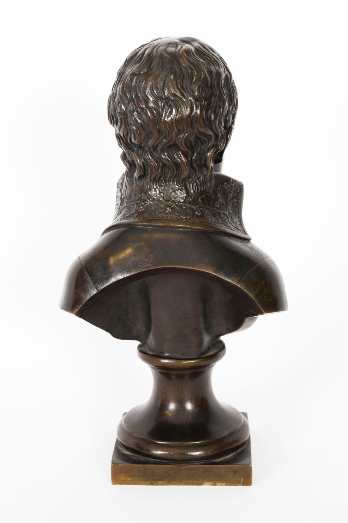 Antique Bronze Bust Napoleon Bonaparte as First Consul 19th Century For Sale 5
