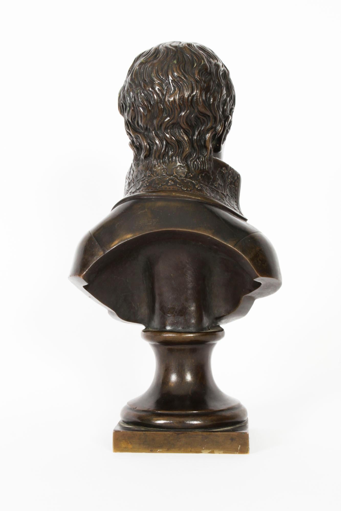 Antique Bronze Bust Napoleon Bonaparte as First Consul 19th Century For Sale 6