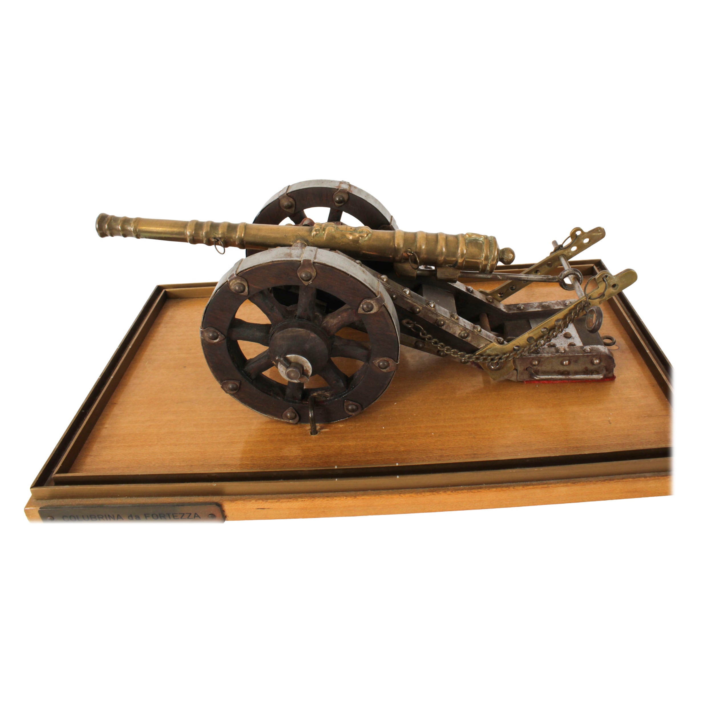 Antiguo cañón de bronce modelo Colubrina da Fortezza Siglo XIX