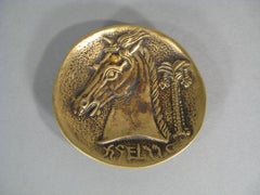 Antique Bronze Catchall by Max Le Verrier, Art Deco, Horse and Palm Tree - 1Y163