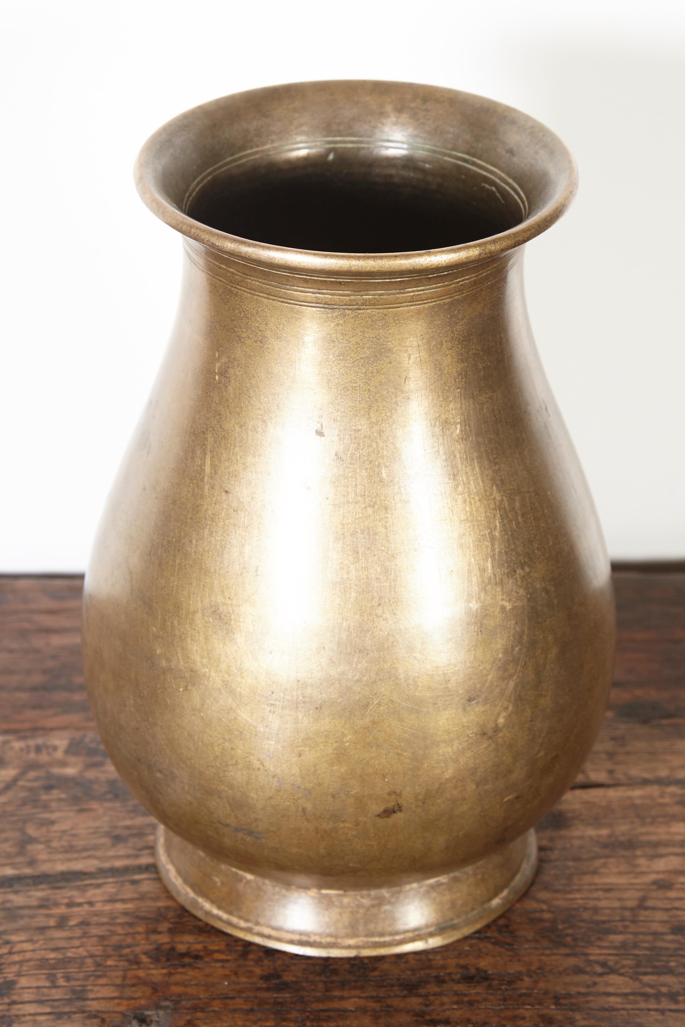 Nepalese Antique Bronze Ceremonial Holy Water Vessel from Nepal
