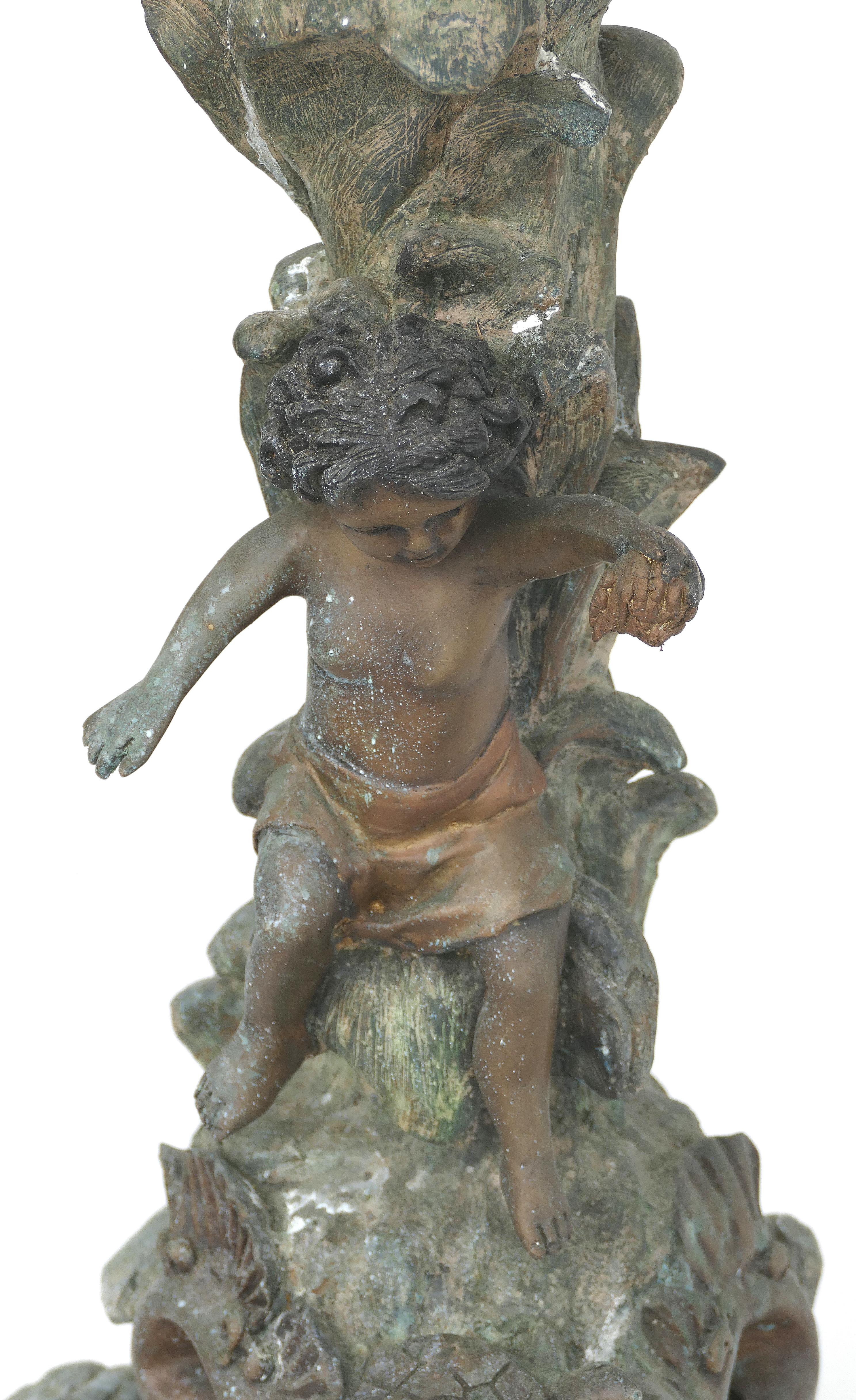 Antique bronze cherub jardinière planter

Offered for sale is a late 19th, early 20th century bronze jardinière planter depicting a cherub. Freestanding and viewed in the round, the planter has a lovely aged patina.