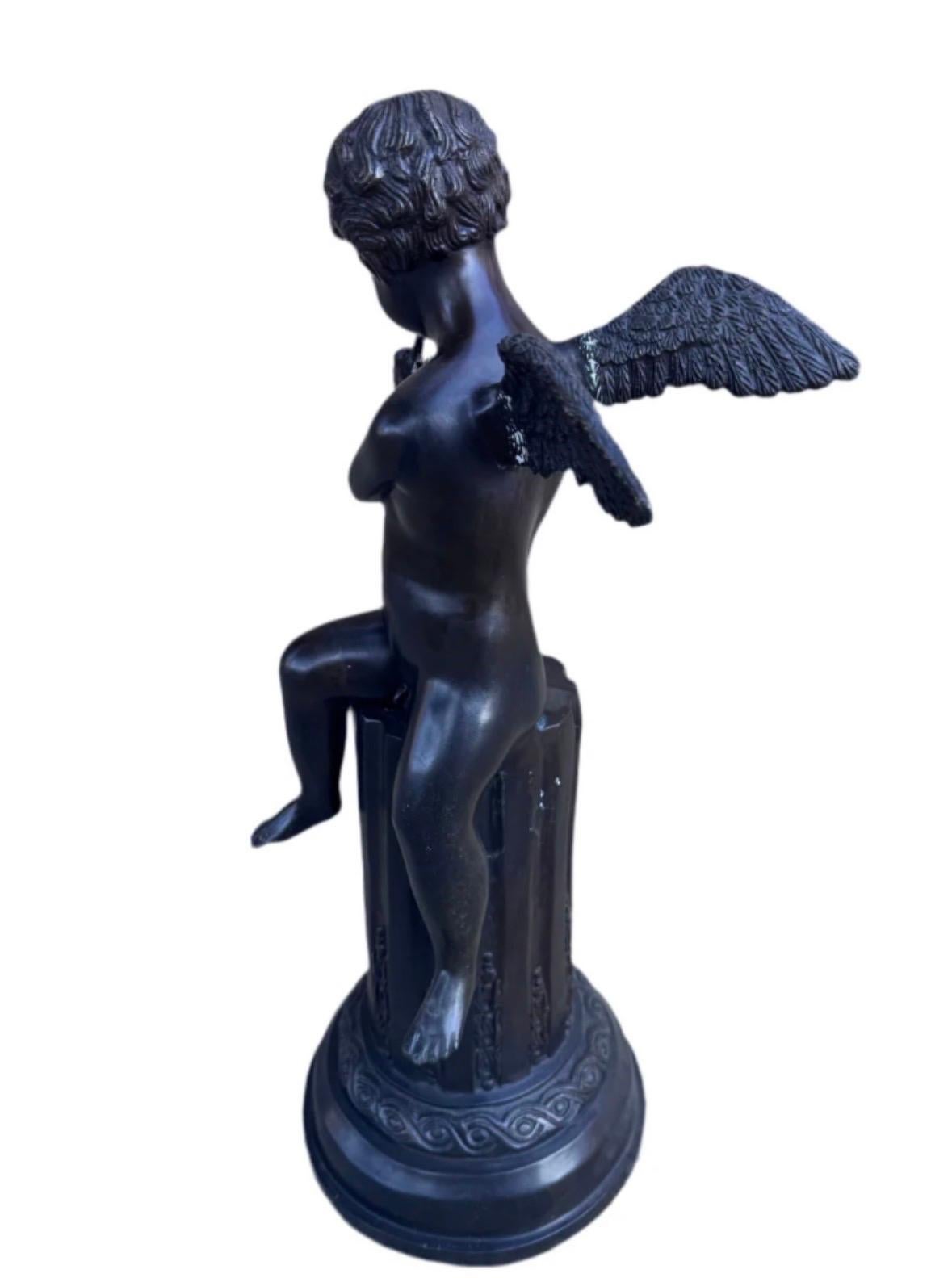 Antique Bronze Cherub on Pedestal Playing The Flute Sculpture Attributed to French Artist Auguste Moreau

French sculptor Auguste Moreau

An elegant 19th-century bronze sculpture attributed to French artist Auguste Moreau, depicting a cherub playing