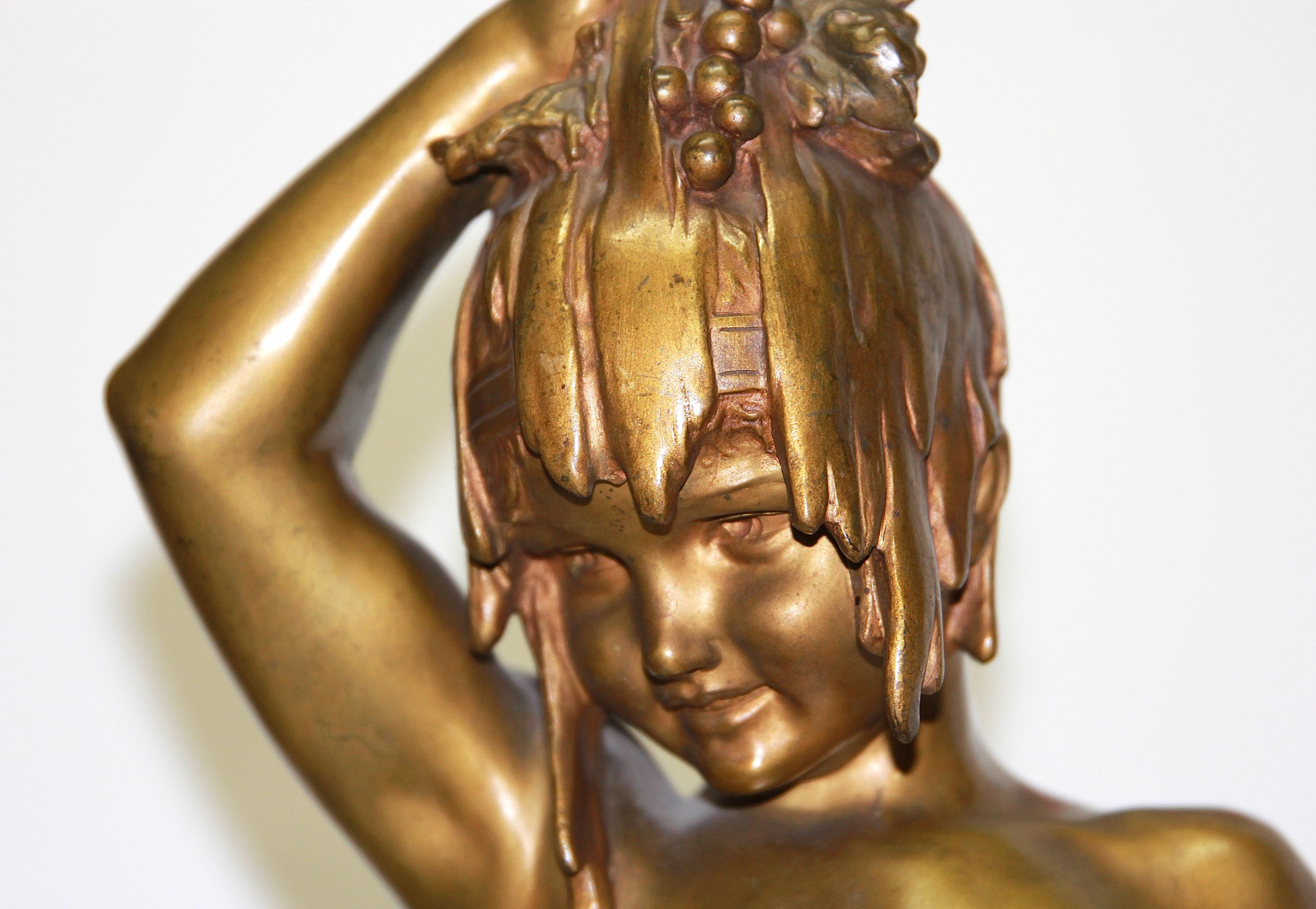 Sculpture d'enfants nus en bronze ancien avec raisins, d'après Paul Ponsard en vente 4