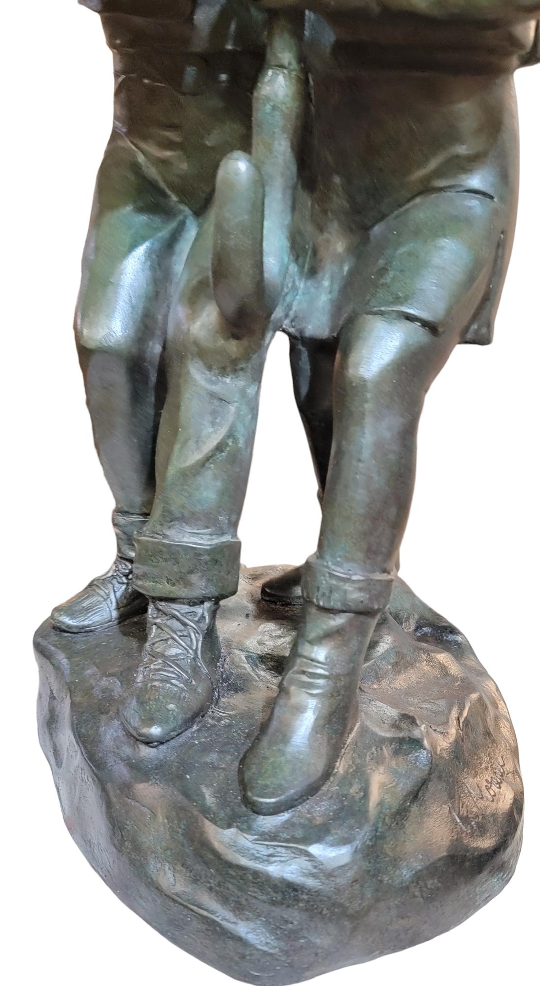 Américain Fontaine de jardin Child & Child Child en bronze antique avec parapluie signée en vente