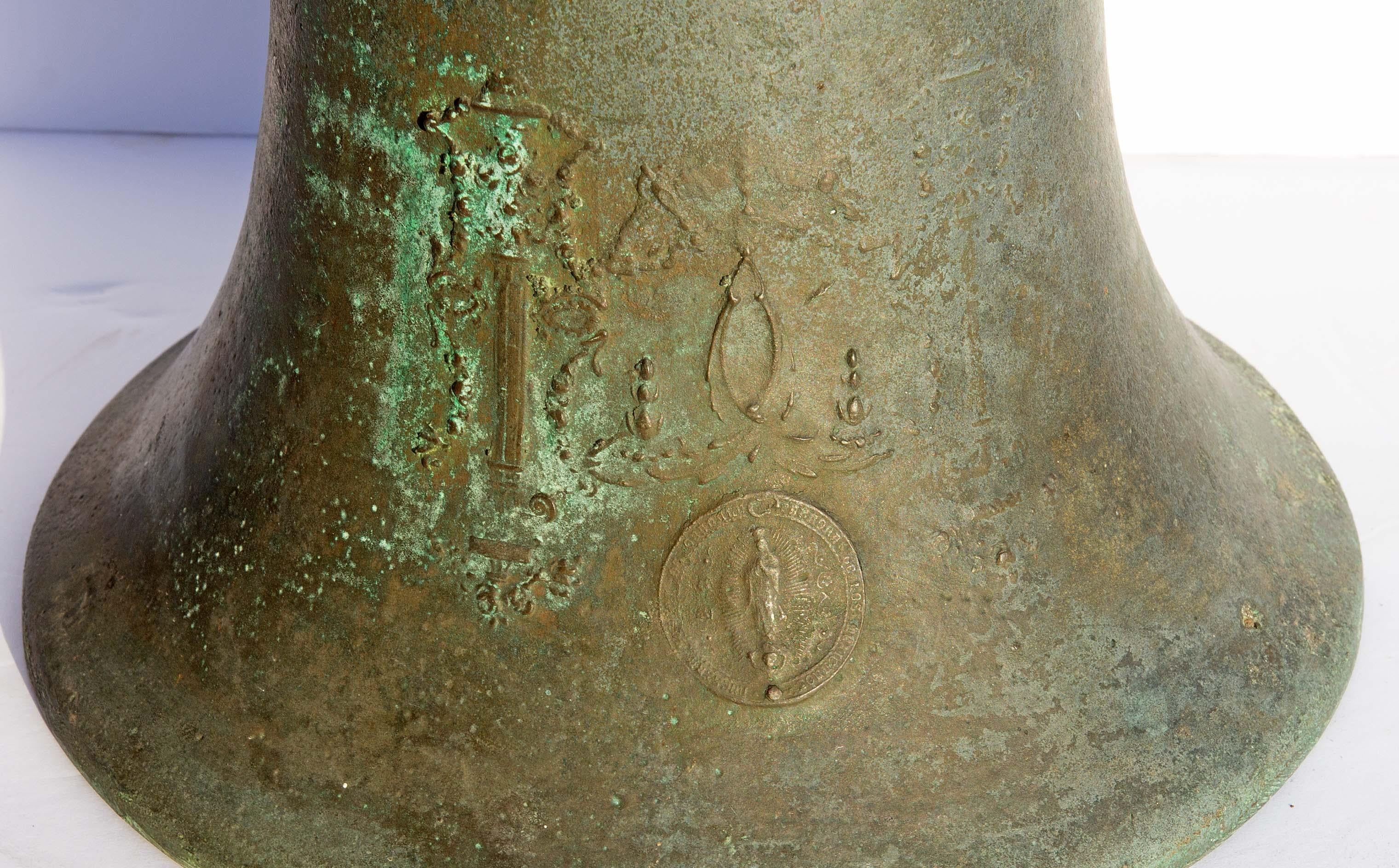 European Antique Bronze Church Bell Dated 1818