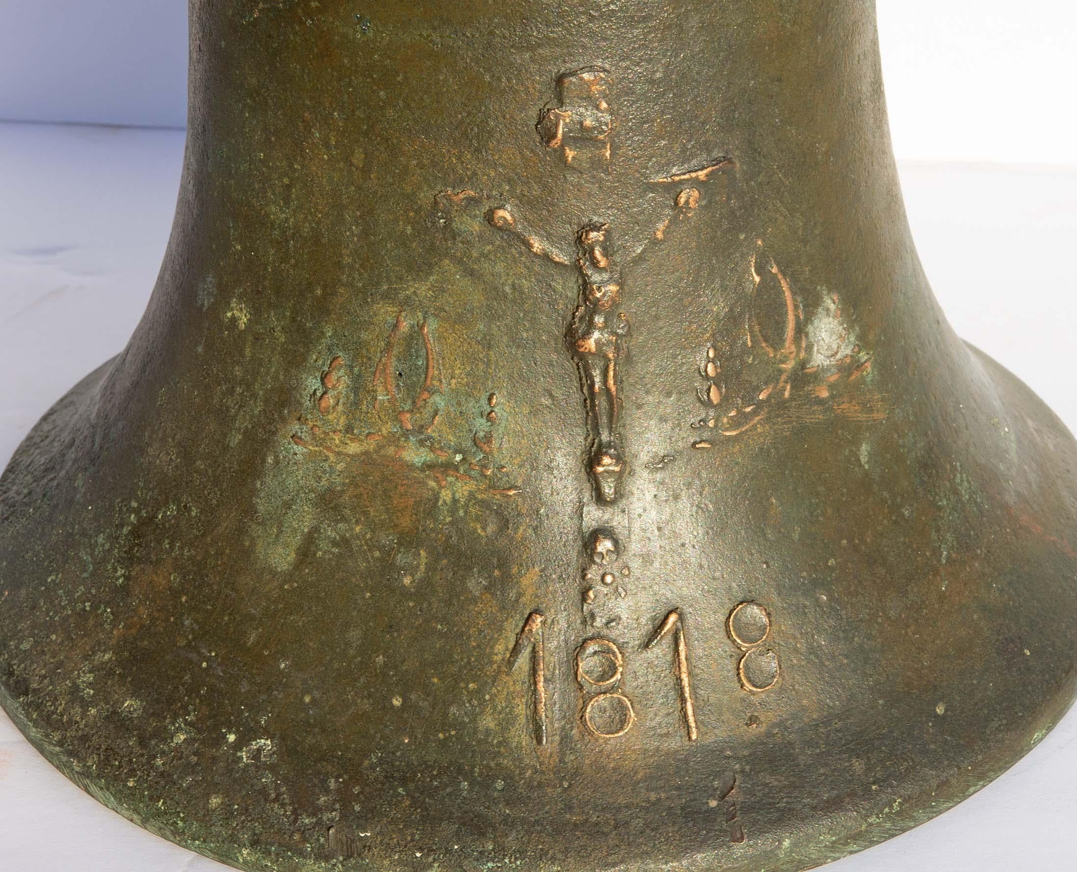 Antique Bronze Church Bell Dated 1818 In Good Condition In Rochester, NY