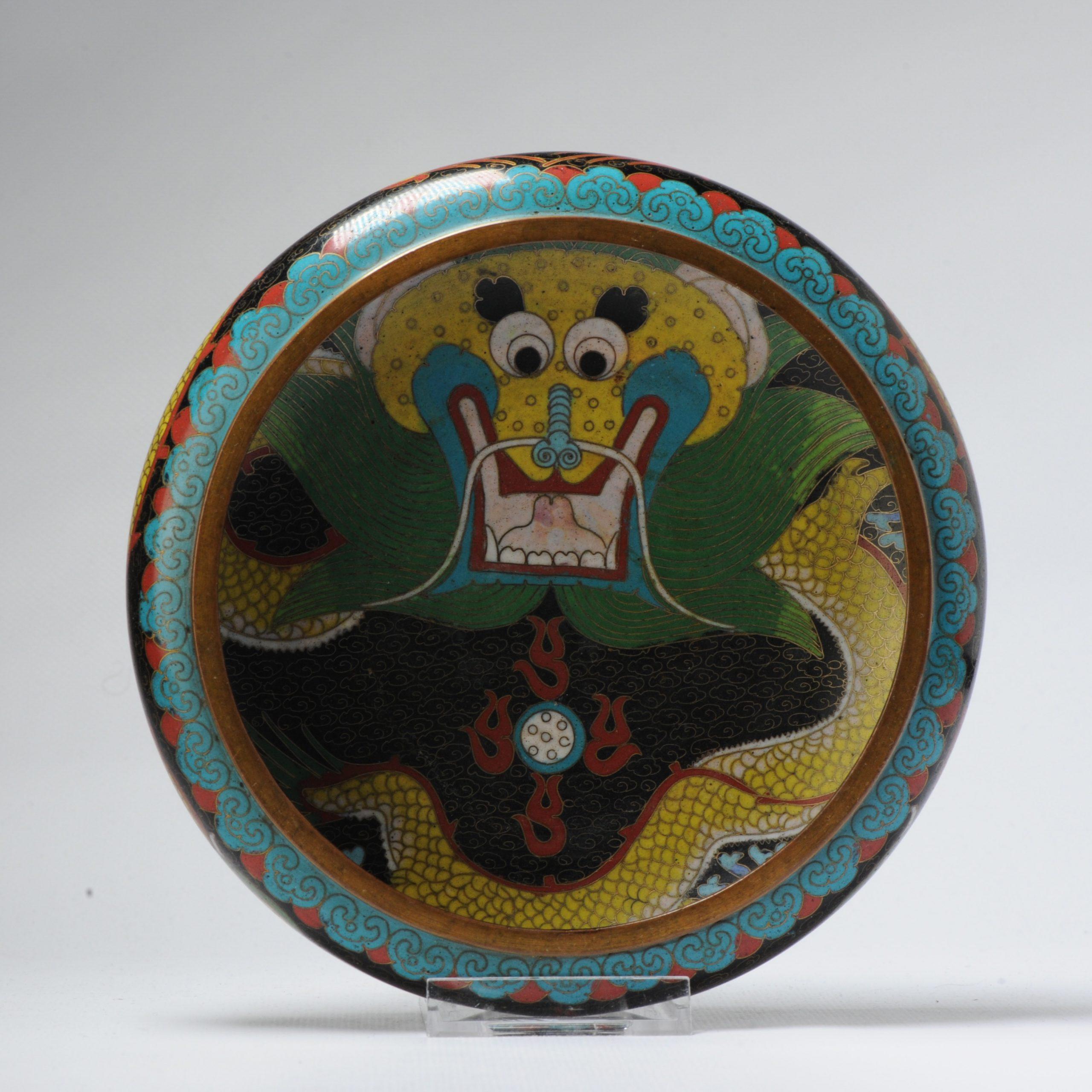 Chinese Antique Bronze / Copper Cloisonné Burner Inscense Koro China, 19/20th Century For Sale