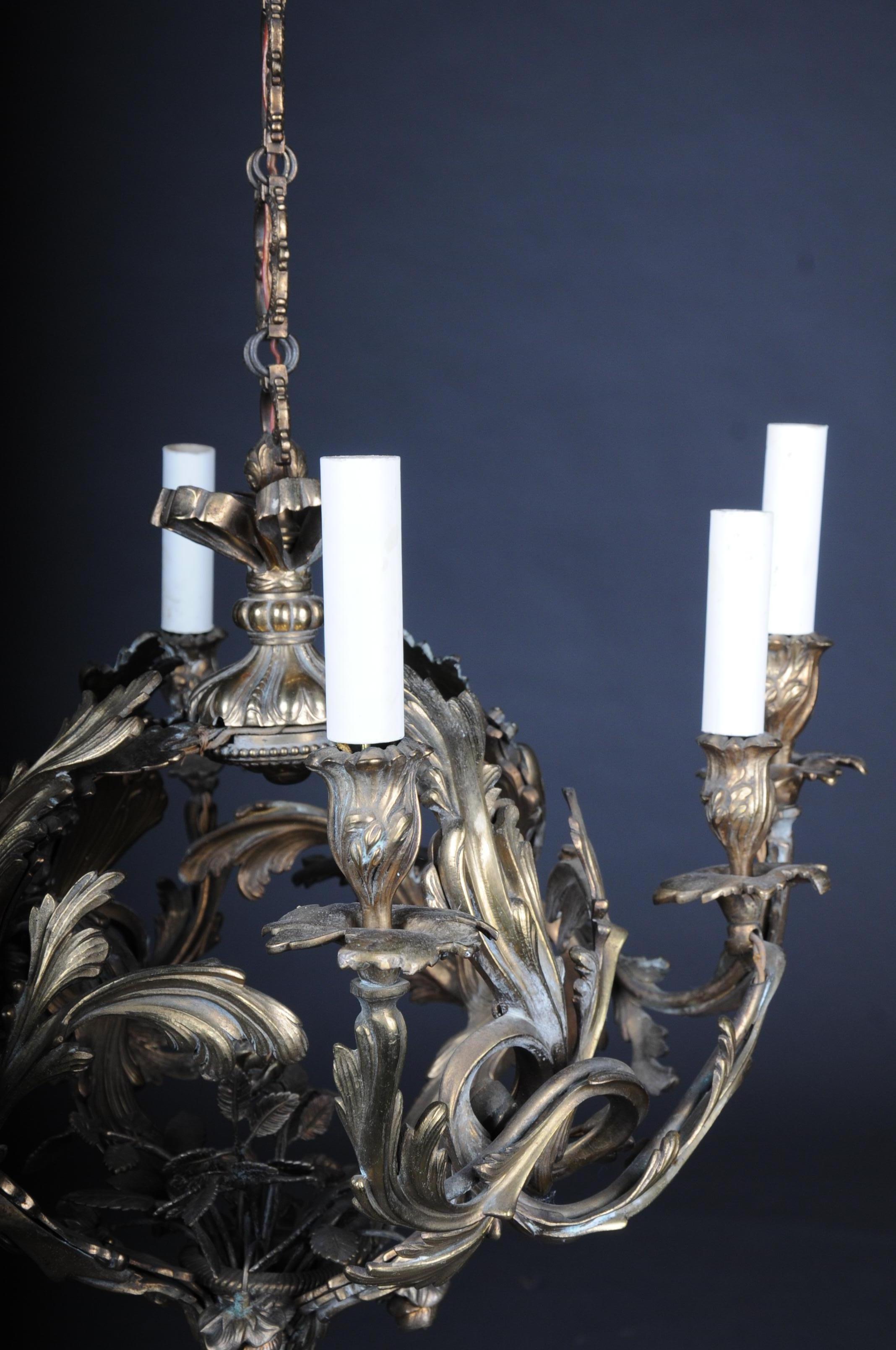 Chandelier couronne / lustre rococo en bronze ancien, vers 1900 en vente 5