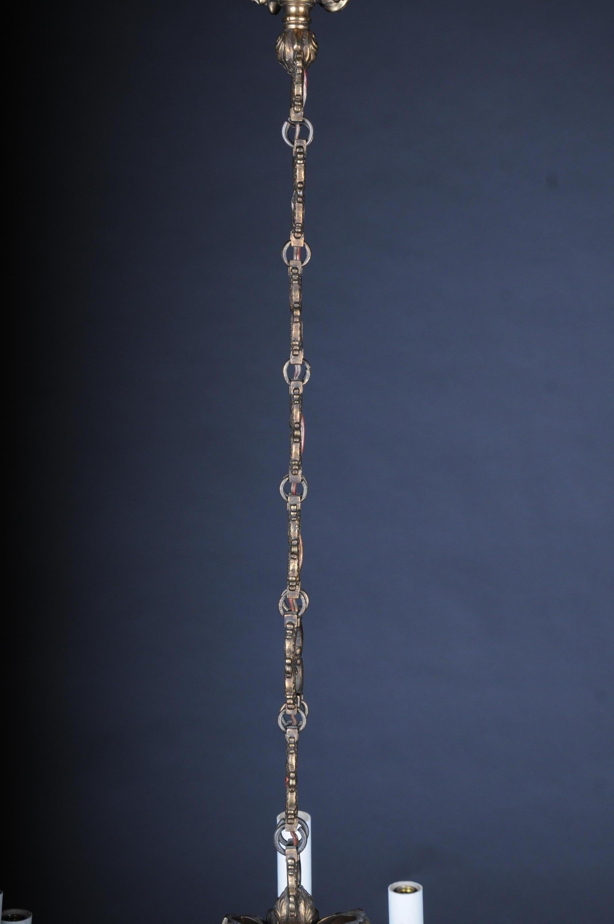 Chandelier couronne / lustre rococo en bronze ancien, vers 1900 en vente 9