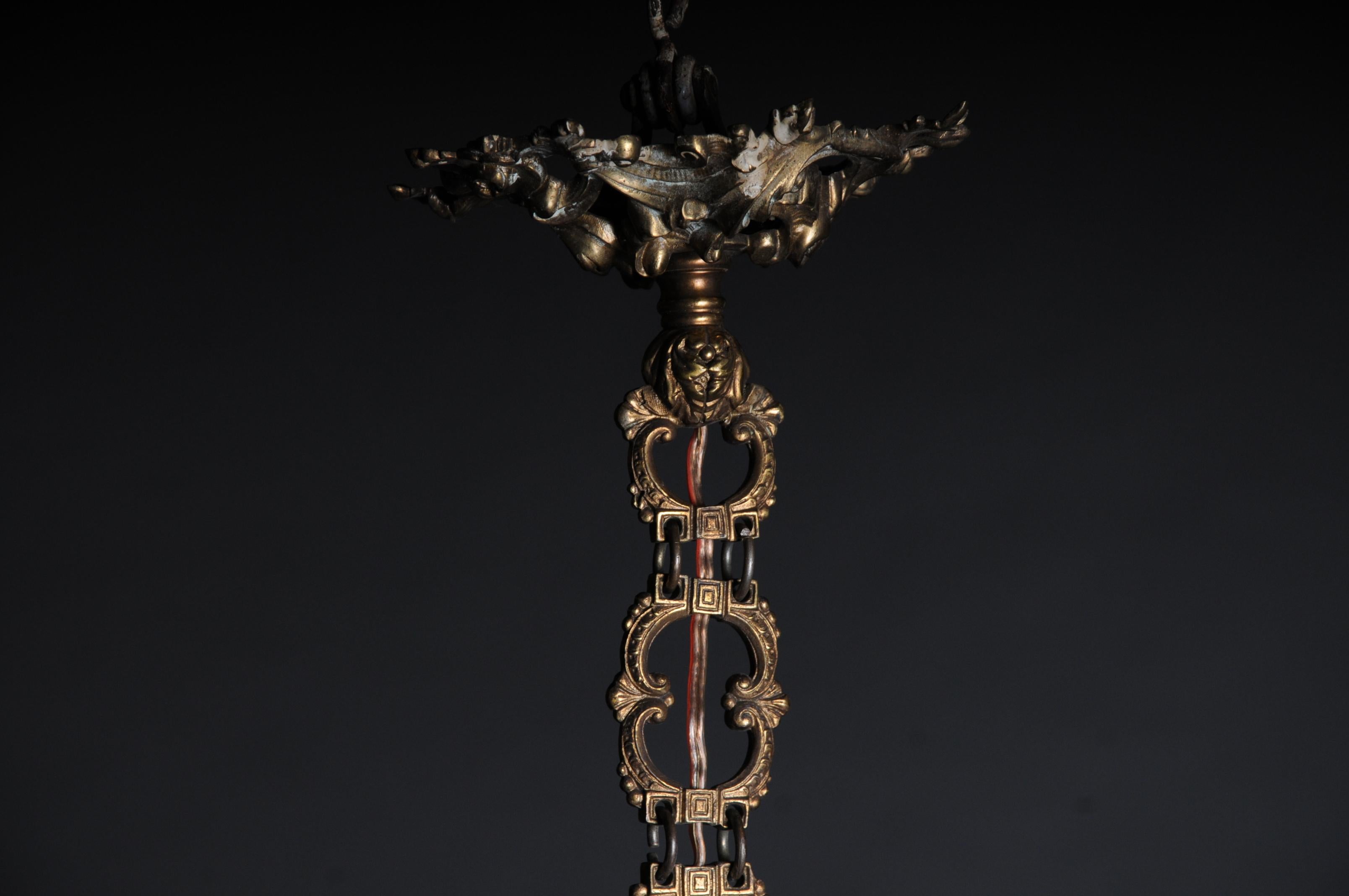 Antica corona di bronzo / lampadario rococò, circa 1900 In condizioni buone in vendita a Berlin, DE
