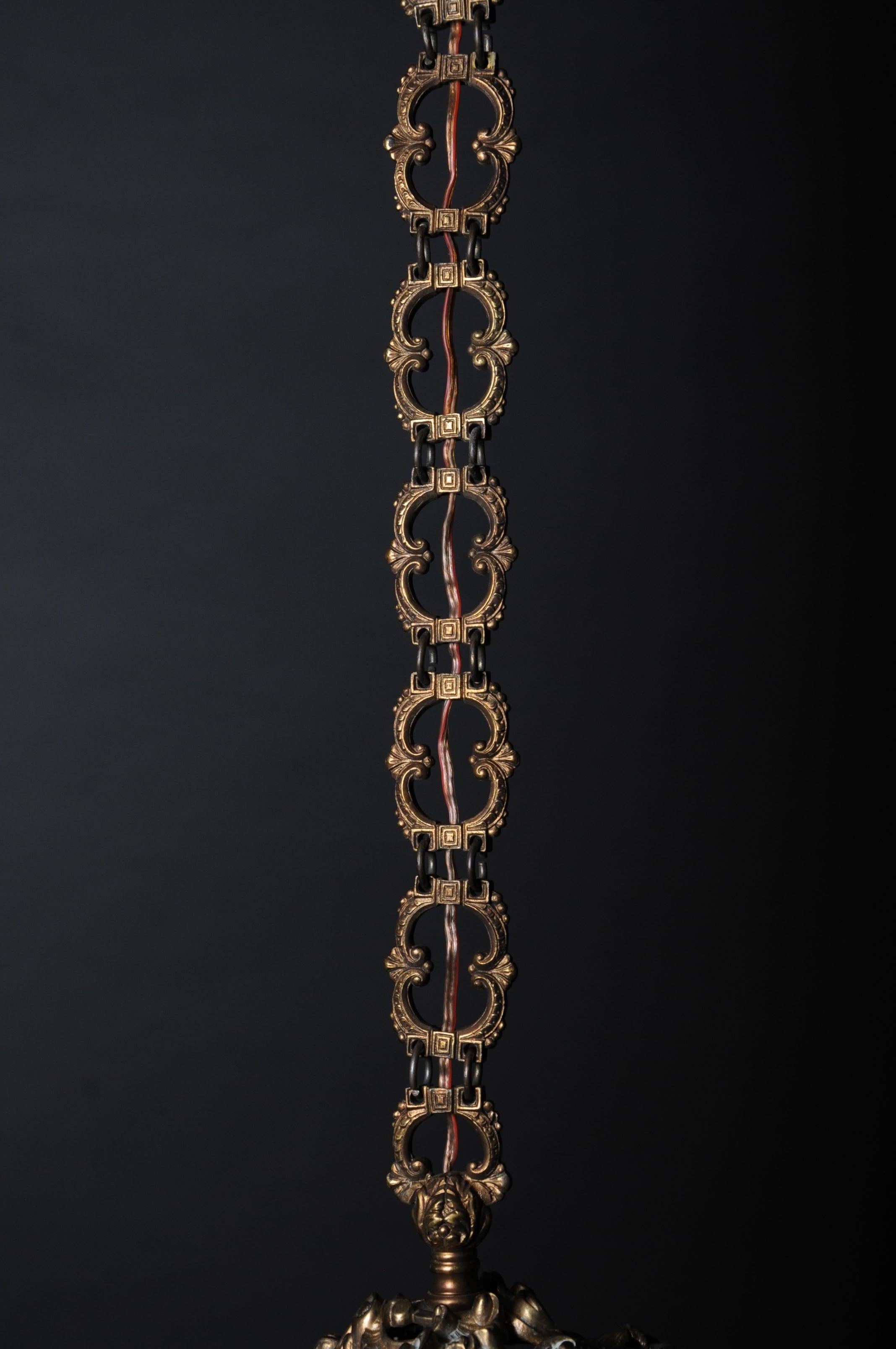 Doré Chandelier couronne / lustre rococo en bronze ancien, vers 1900 en vente