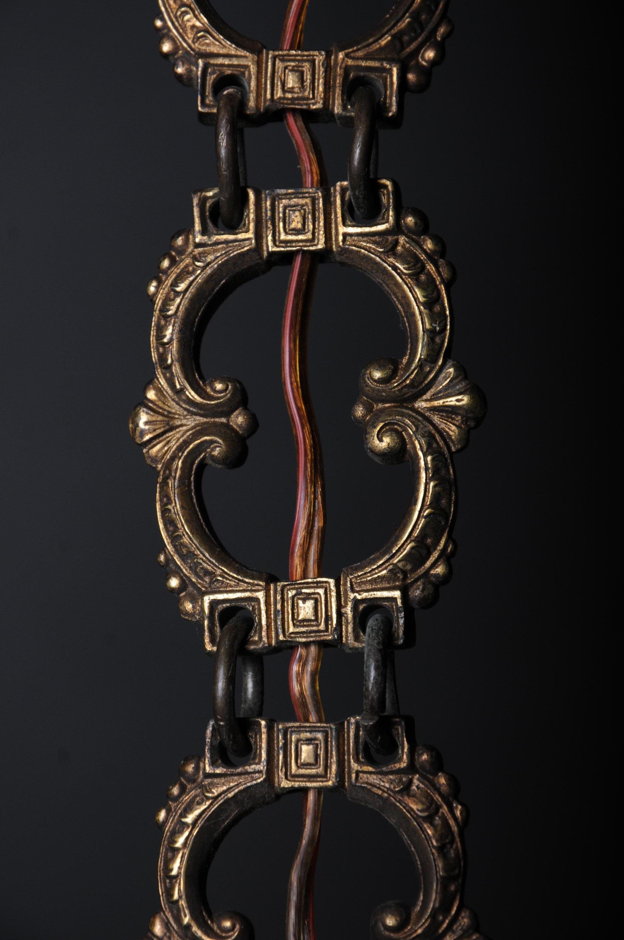 Chandelier couronne / lustre rococo en bronze ancien, vers 1900 Bon état - En vente à Berlin, DE