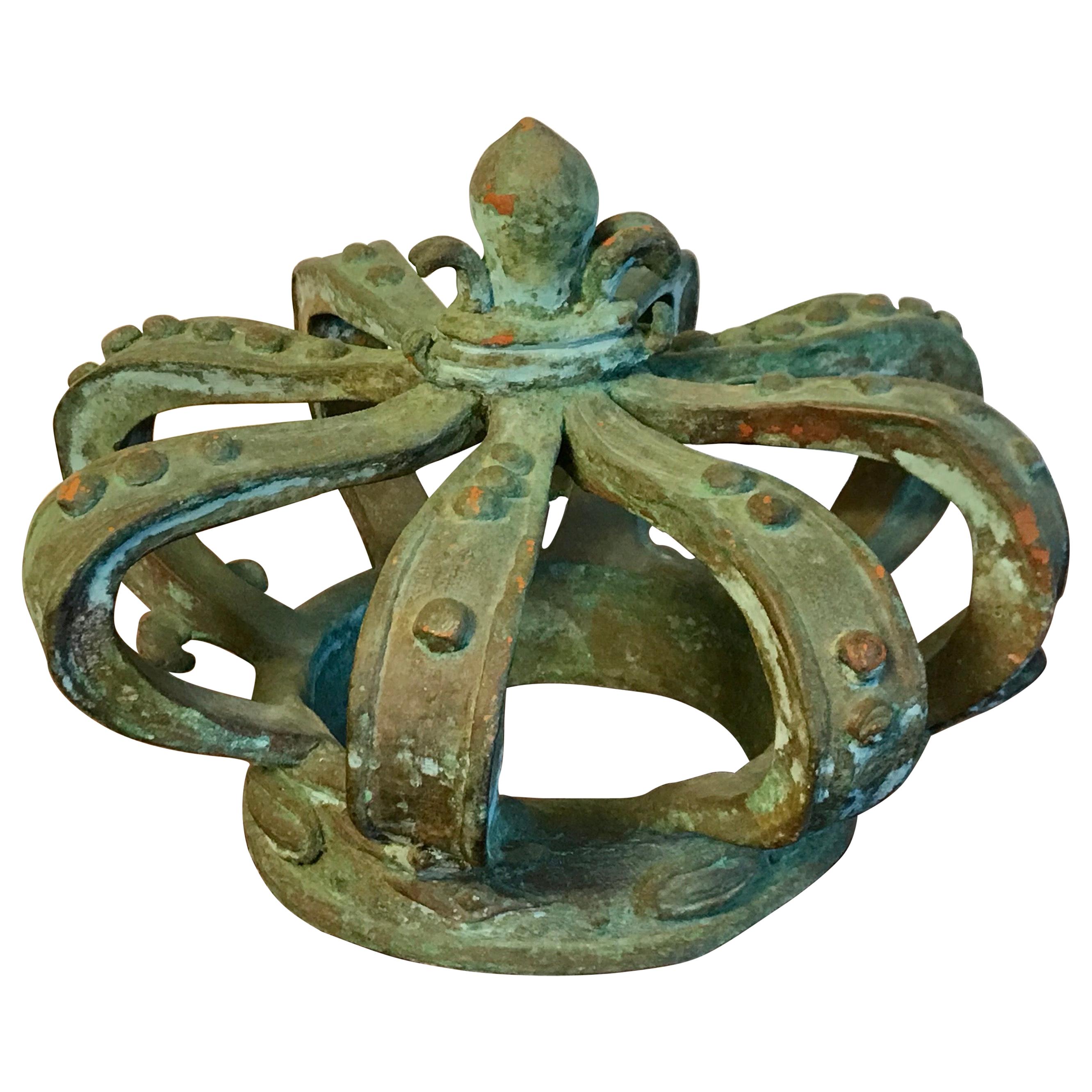 Antique Bronze Crown Objet d'Art