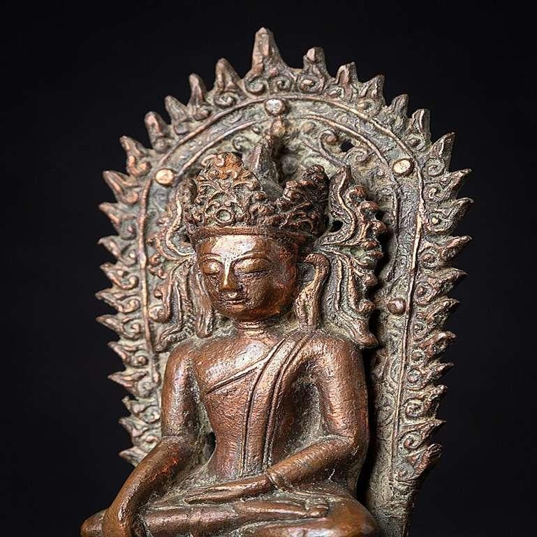 Antique Bronze Crowned Arakan Buddha from Burma For Sale 6