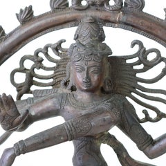Antique Bronze Dancing Shiva Nataraja Statue Standing On Demon Apasmara C1920