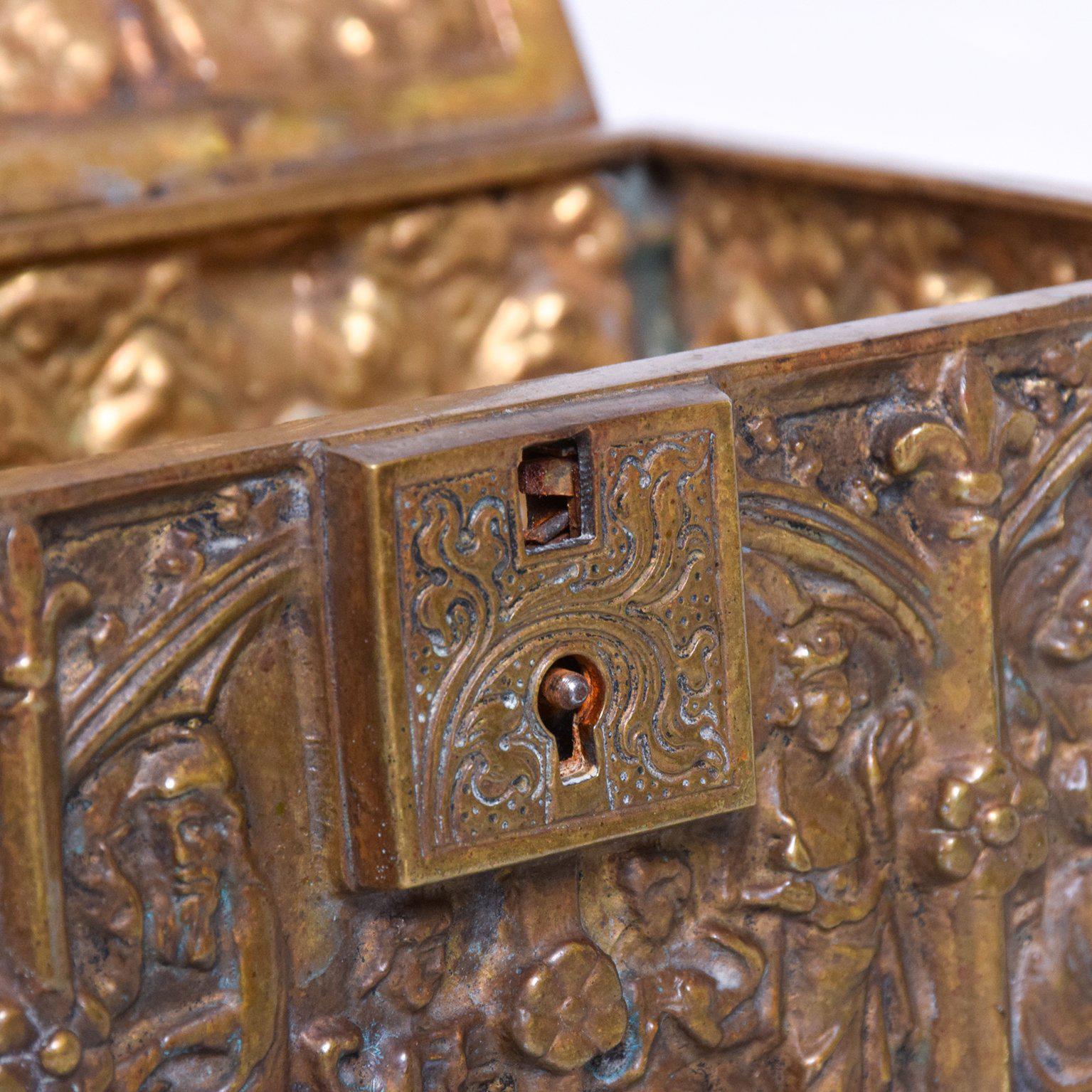 Patinated Antique Bronze Decorative Box Baroque Style