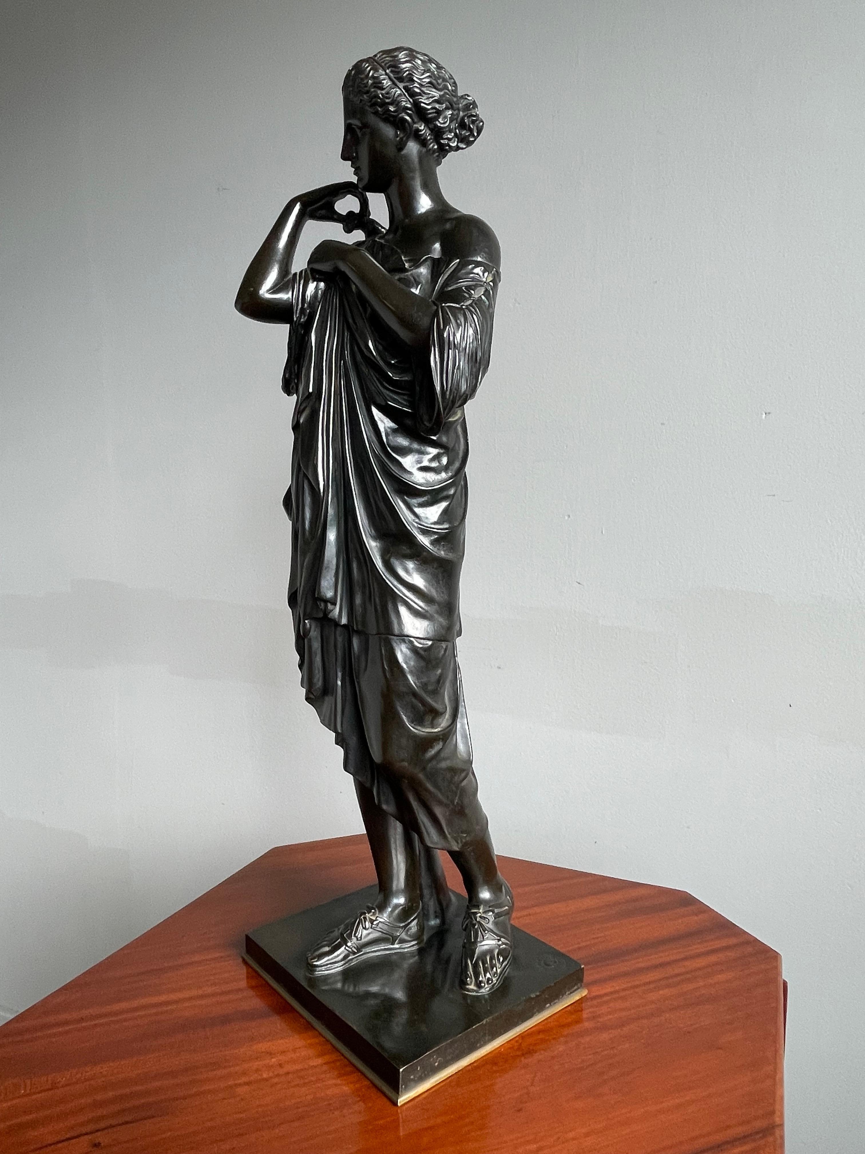 Antique Bronze Diana of Gabii Sculpture Made & Marked F. Barbedienne & L. Collas For Sale 6