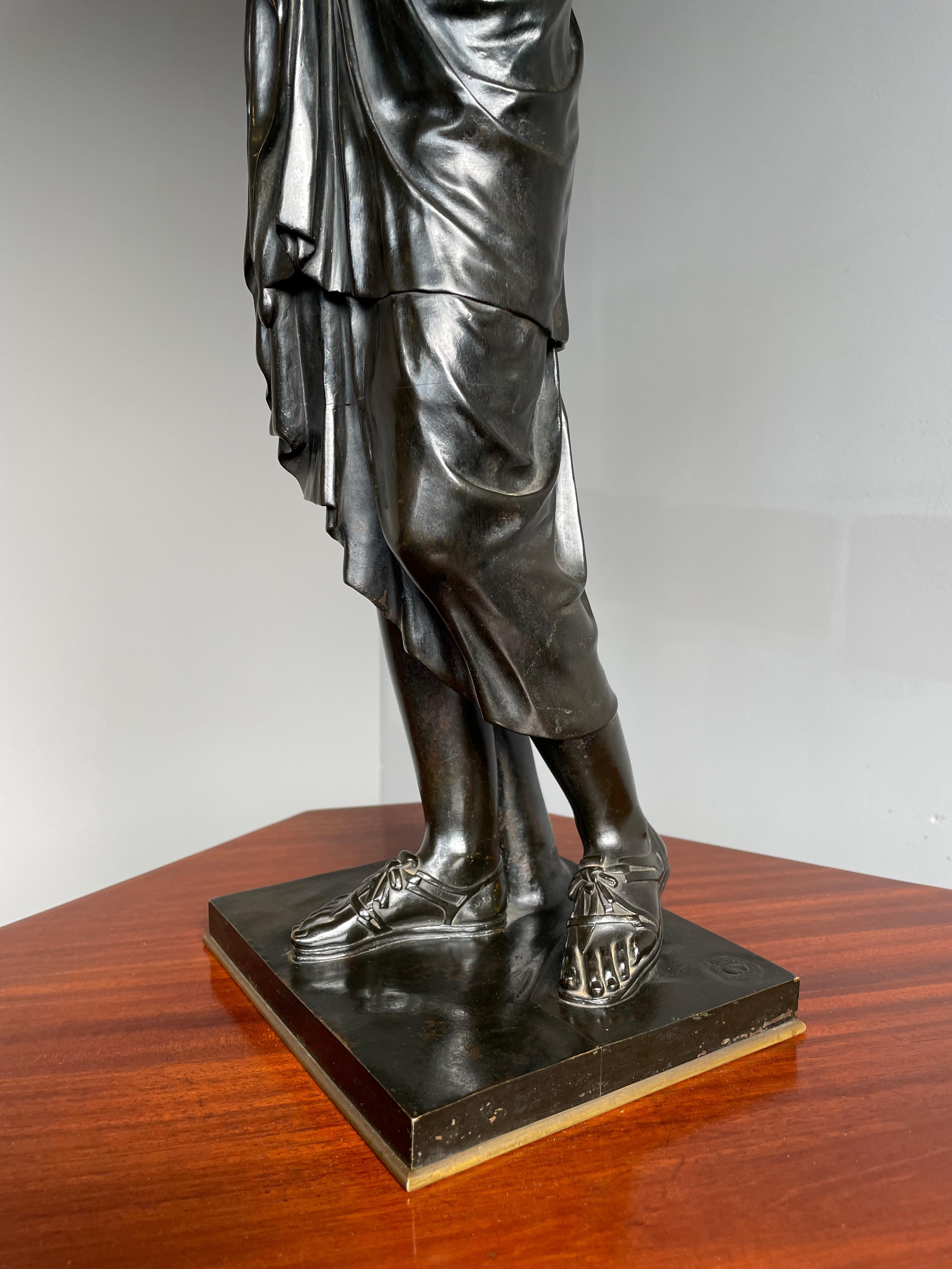 Antique Bronze Diana of Gabii Sculpture Made & Marked F. Barbedienne & L. Collas 7