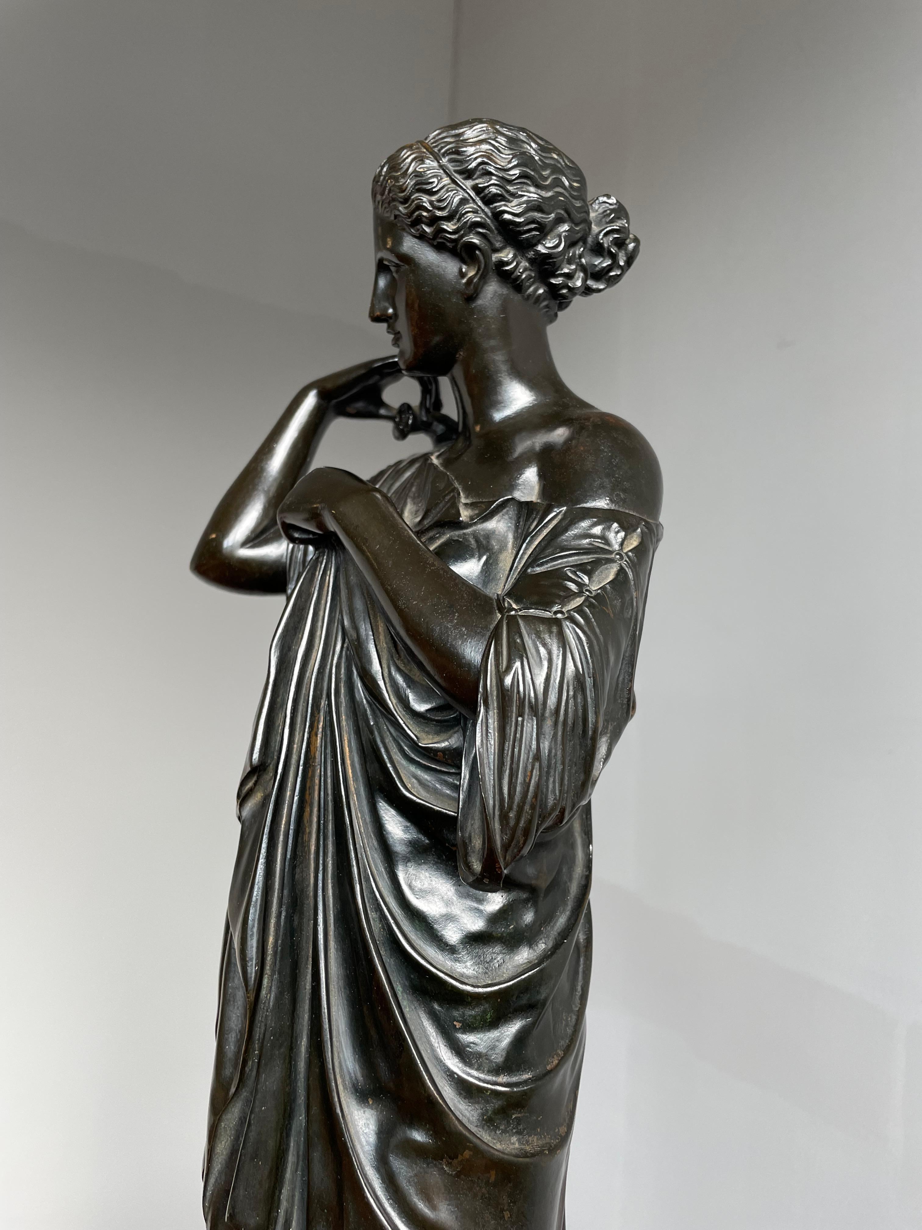 Antike Bronze- Diana von Gabii-Skulptur aus Bronze, hergestellt und gekennzeichnet F. Barbedienne & L. Collas im Angebot 11