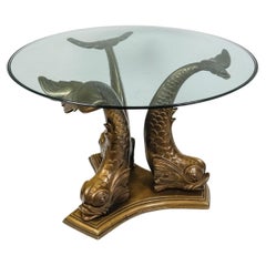 Vintage Bronze Dining Table or Pedestal Table 1950-1960.