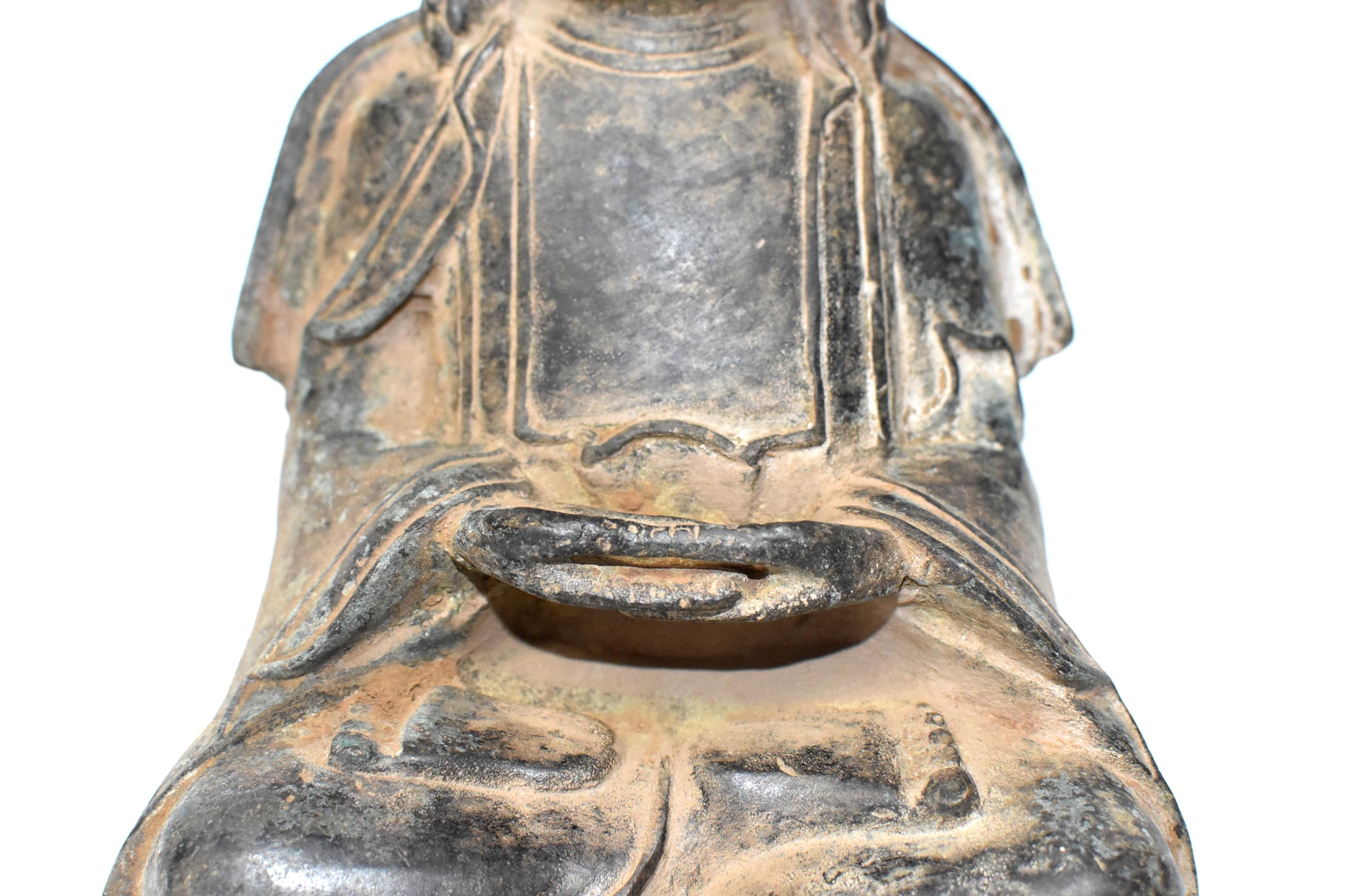 Chinese Antique Bronze Earth Buddha