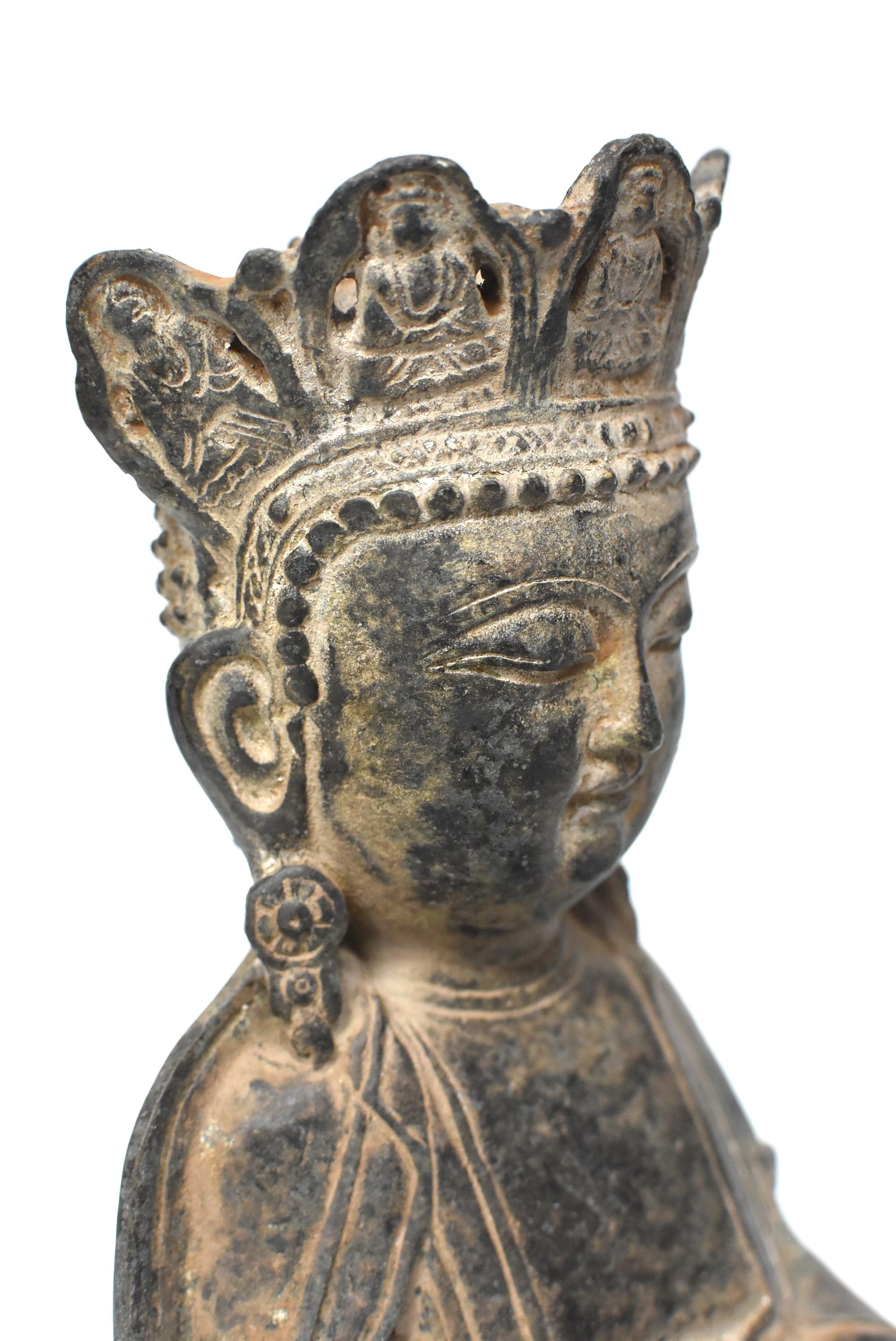 19th Century Antique Bronze Earth Buddha