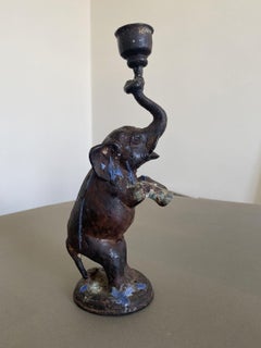 Antique Bronze Elephant Candle Holder, Eastern Origin, Circa 1890