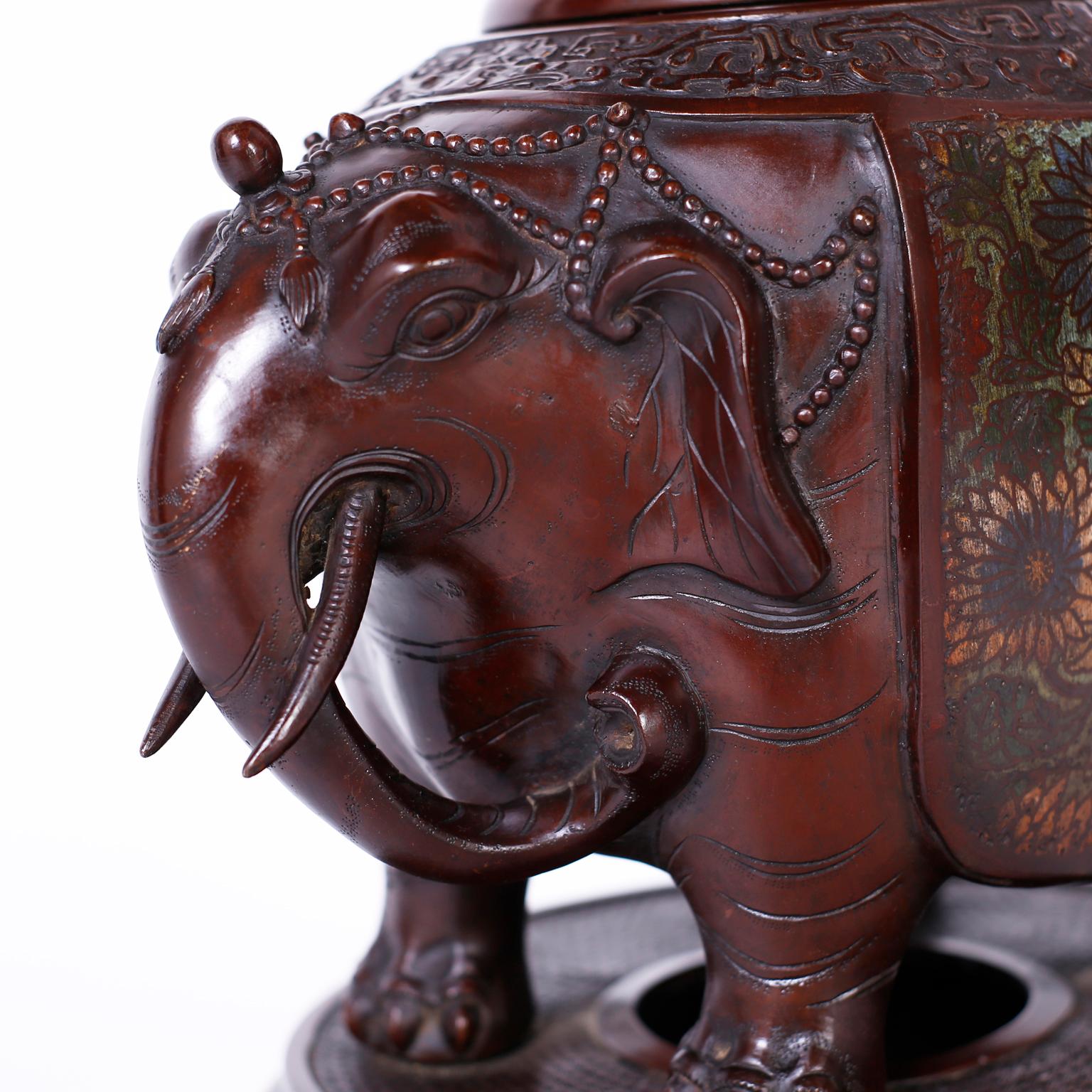 Antique Bronze Elephant Floor Lamp 2