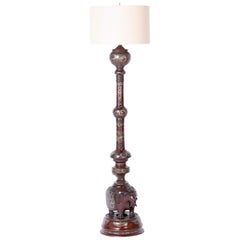 Antique Bronze Elephant Floor Lamp