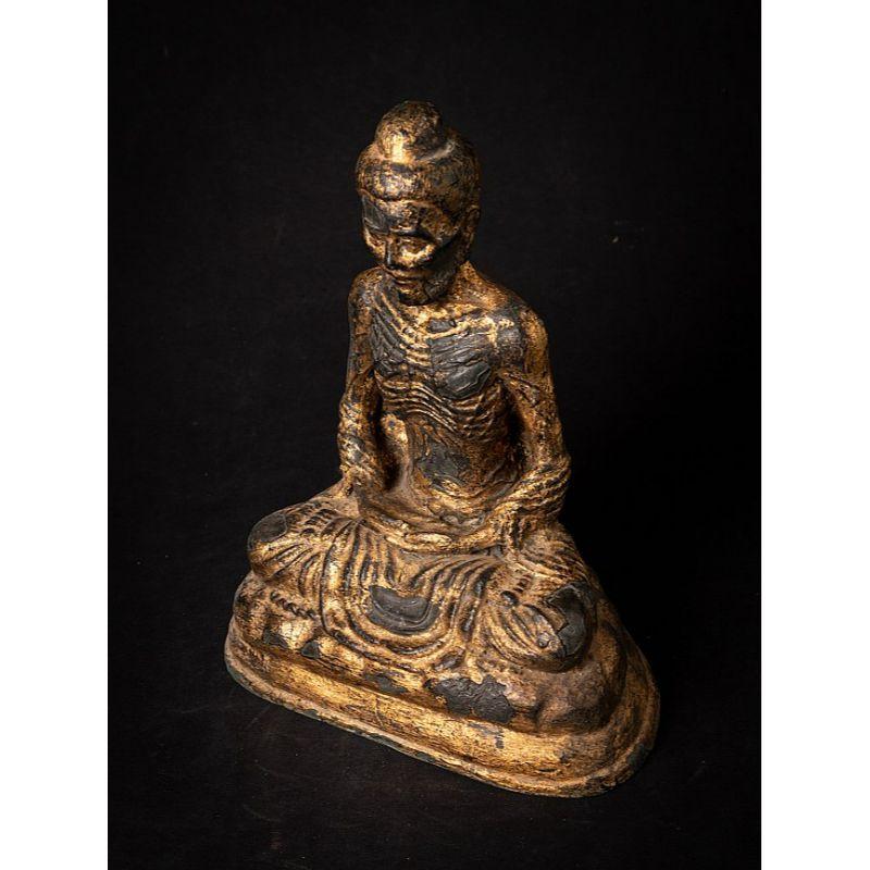 Antique Bronze Fasting Buddha Statue from Thailand 6