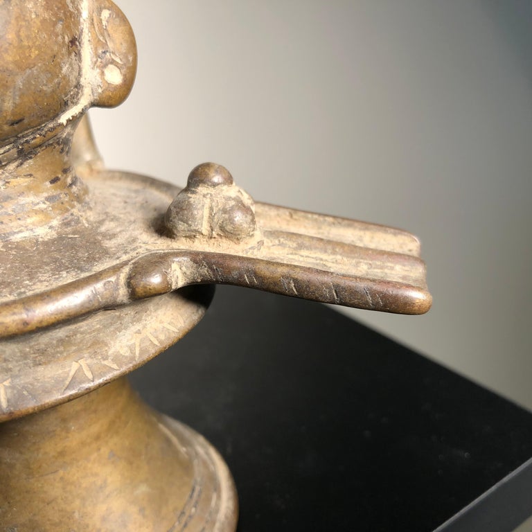 Antique Bronze Fertility Votive Lingam and Oni Sculpture, Pair, Mumbai For Sale at 1stdibs