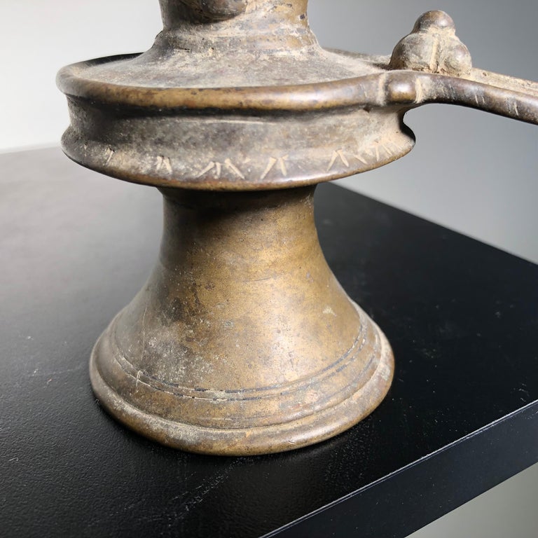 Antique Bronze Fertility Votive Lingam and Oni Sculpture, Pair, Mumbai For Sale at 1stdibs