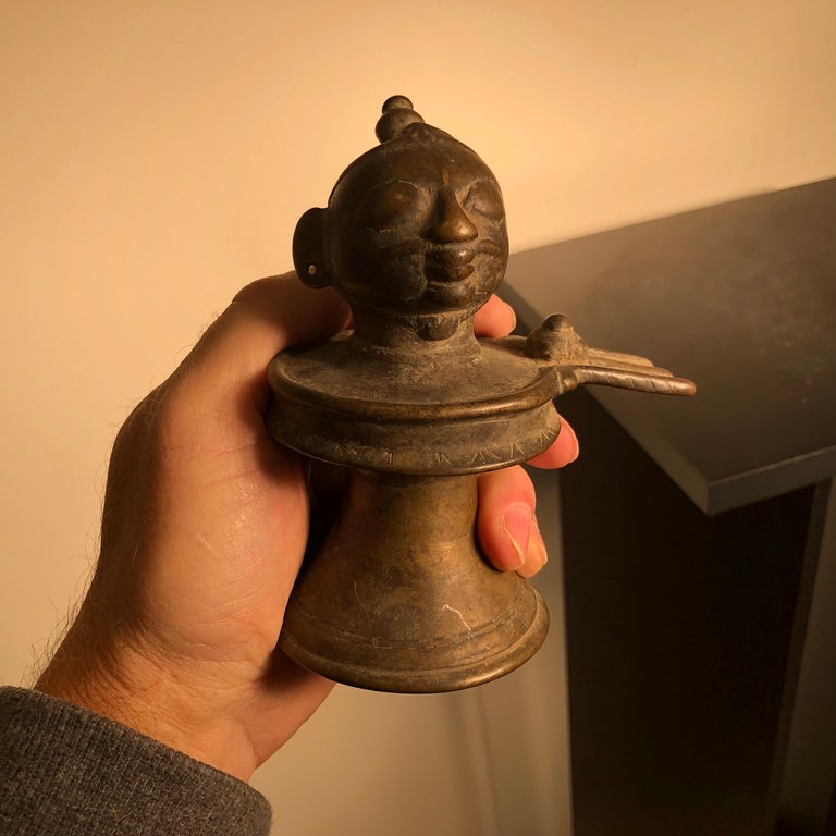 Antique Bronze Fertility Votive Lingam and Oni Sculpture, Pair, Mumbai For Sale at 1stdibs