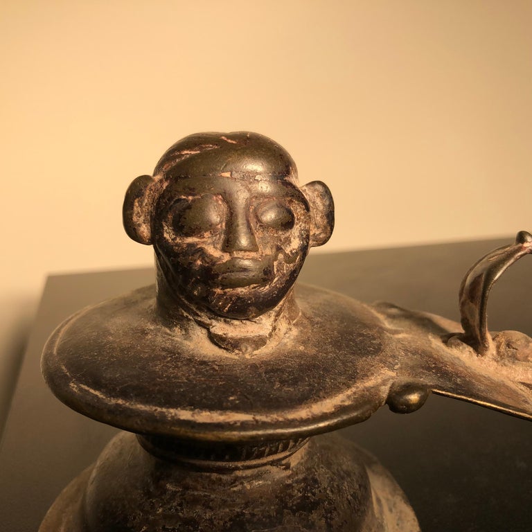 Antique Bronze Fertility Votive Lingam and Oni Sculpture, Pair, Mumbai For Sale at 1stdibs