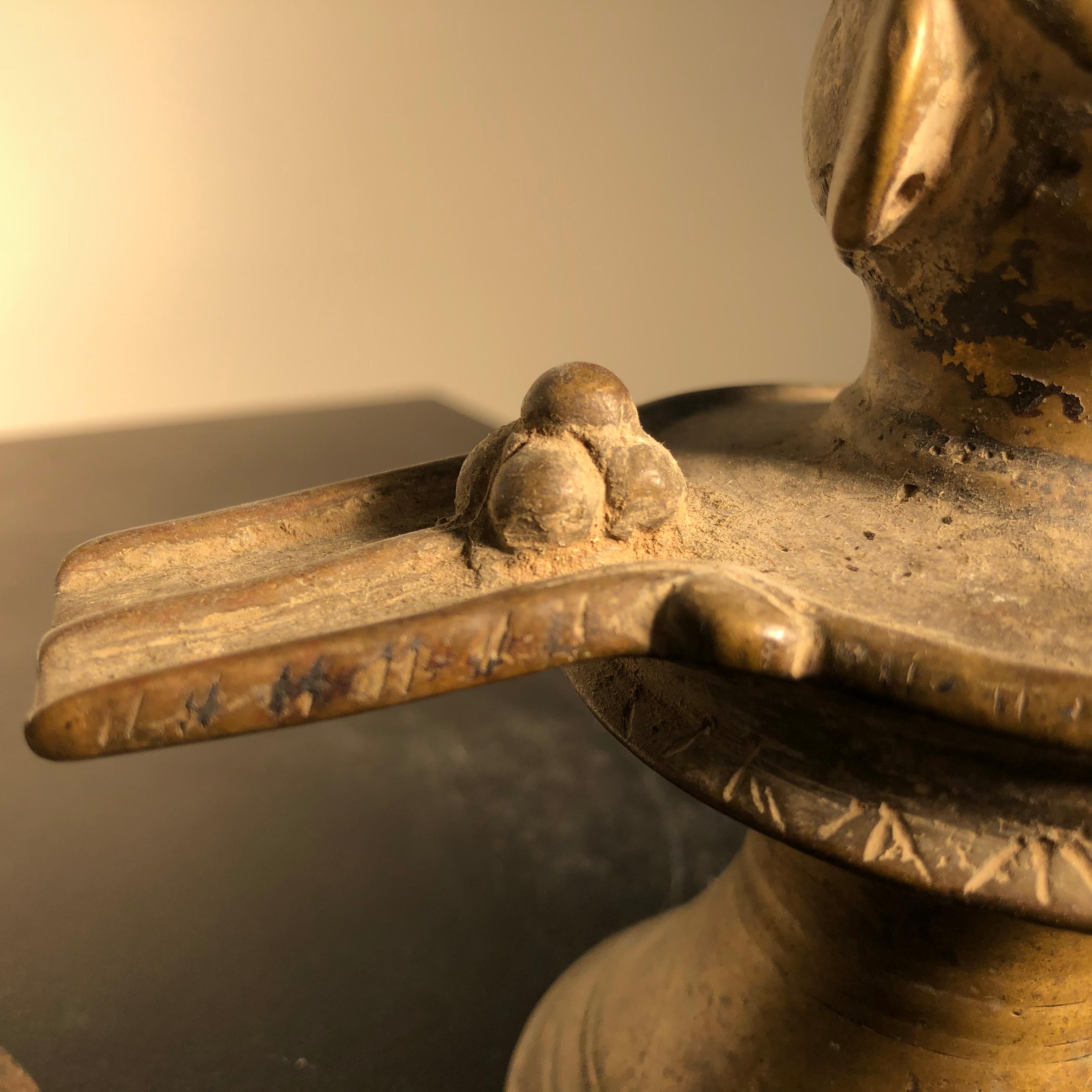 India Antique Bronze Fertility Votive Lingam & Oni  2