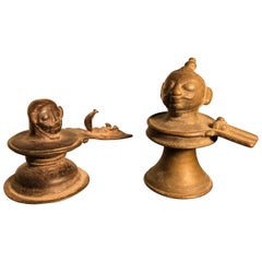 India Antique Bronze Fertility Votive Lingam & Oni