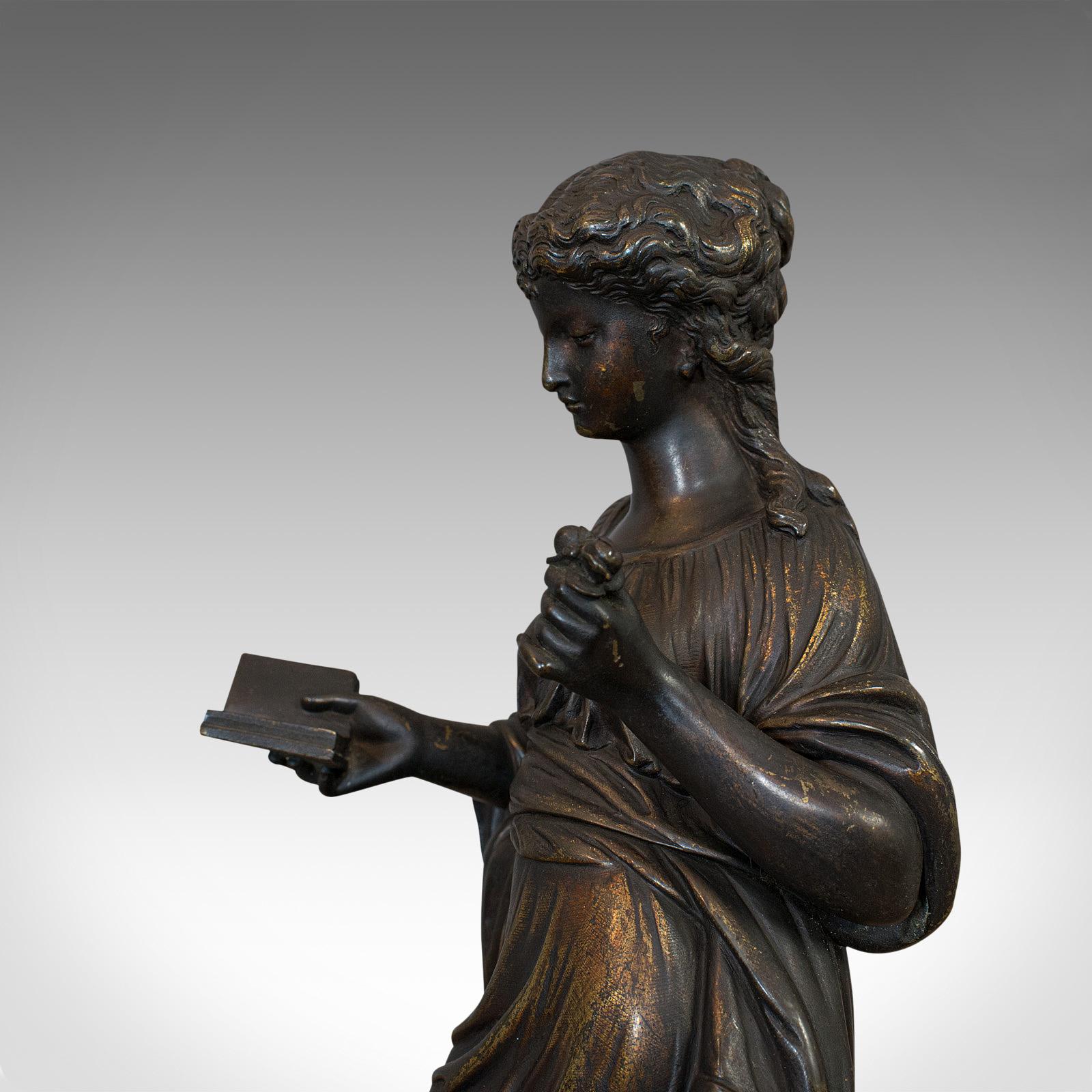Figure en bronze ancien, Française, Femme, Art nouveau, d'après Moreau, vers 1920 en vente 5