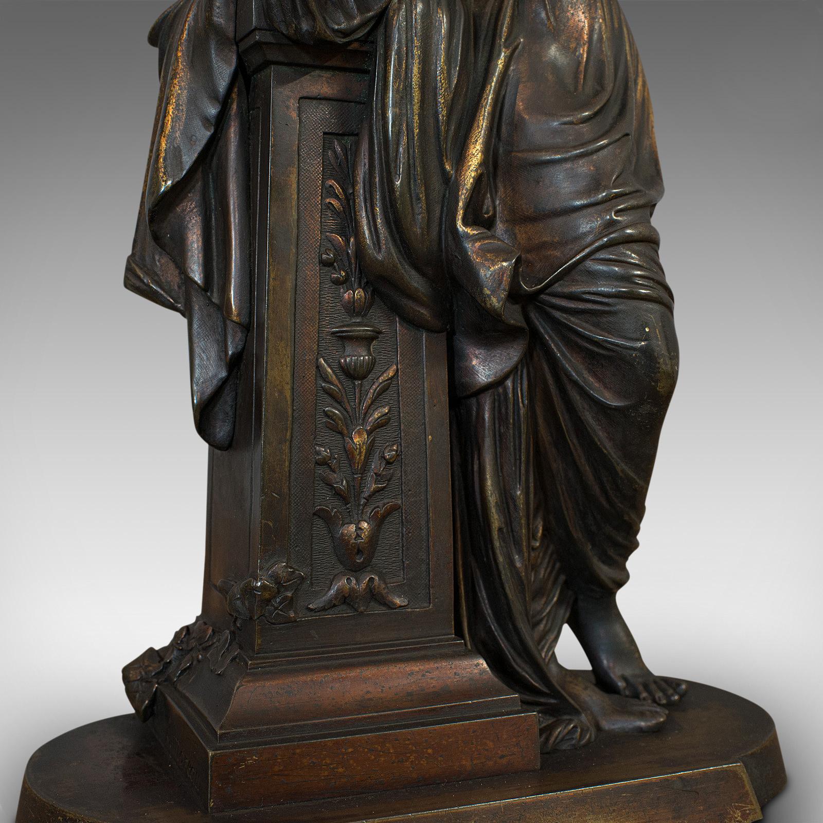 Figure en bronze ancien, Française, Femme, Art nouveau, d'après Moreau, vers 1920 en vente 6