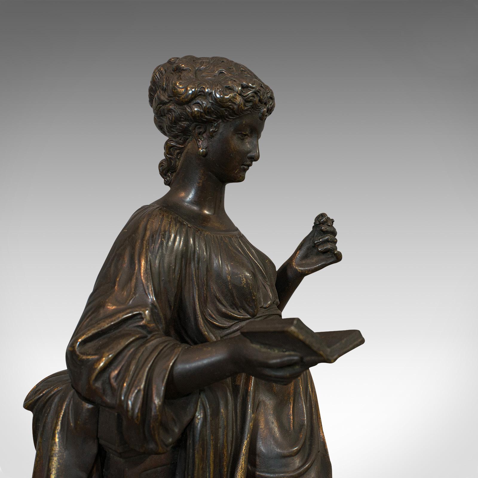 Antique Bronze Figure, French, Female, Art Nouveau, After Moreau, circa 1920 For Sale 3