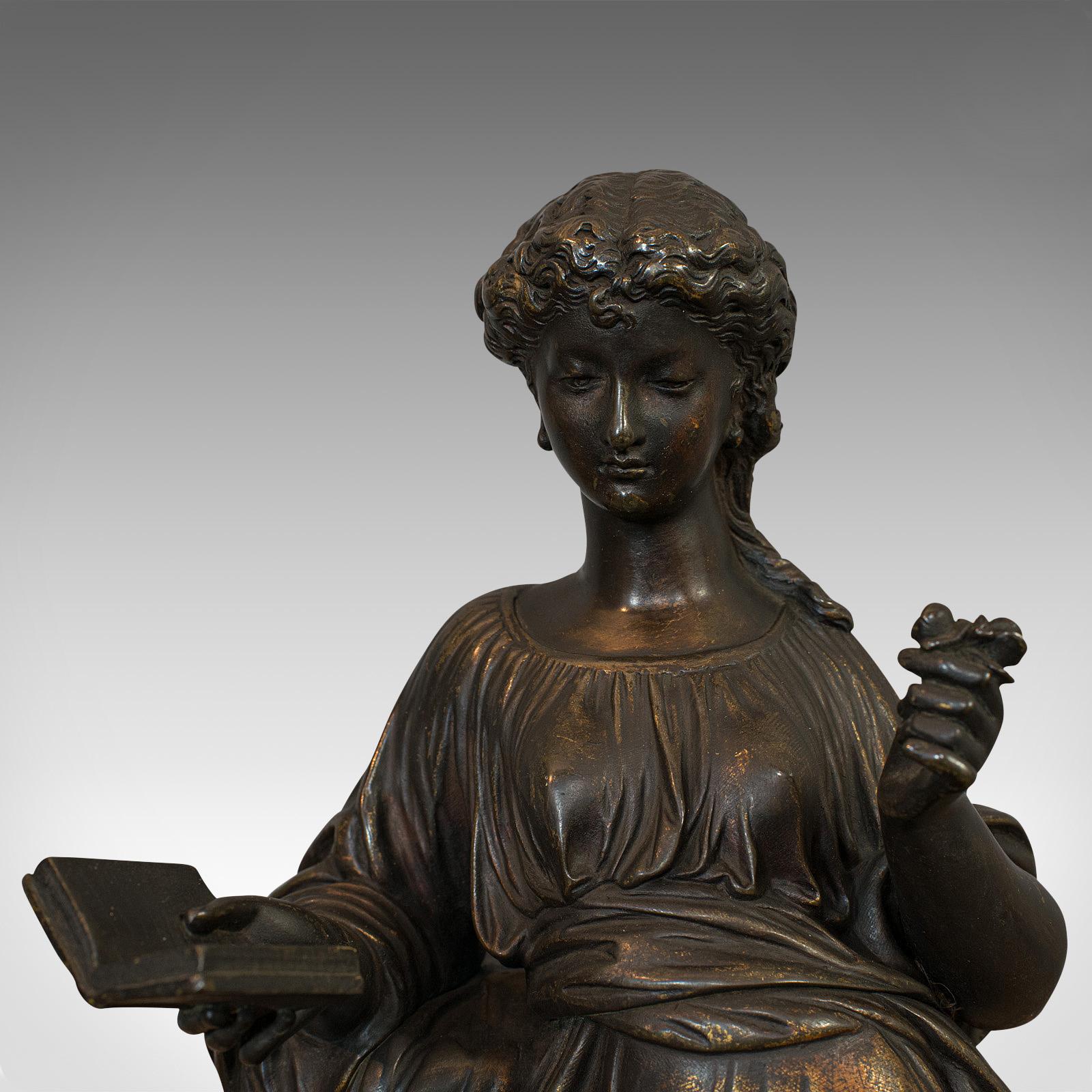 Antique Bronze Figure, French, Female, Art Nouveau, After Moreau, circa 1920 For Sale 4