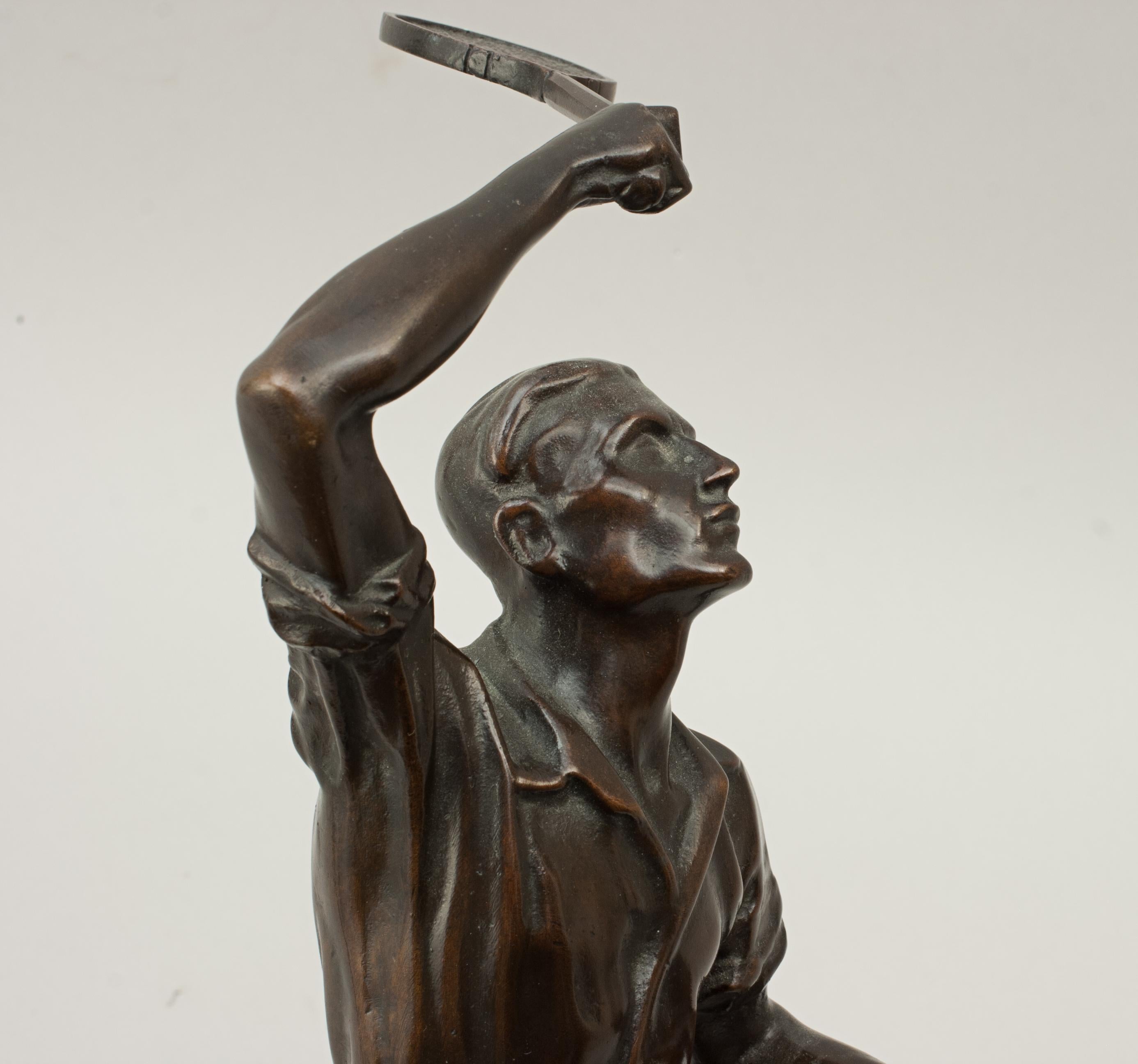 Antique Bronze Figure of a Tennis Player For Sale 2