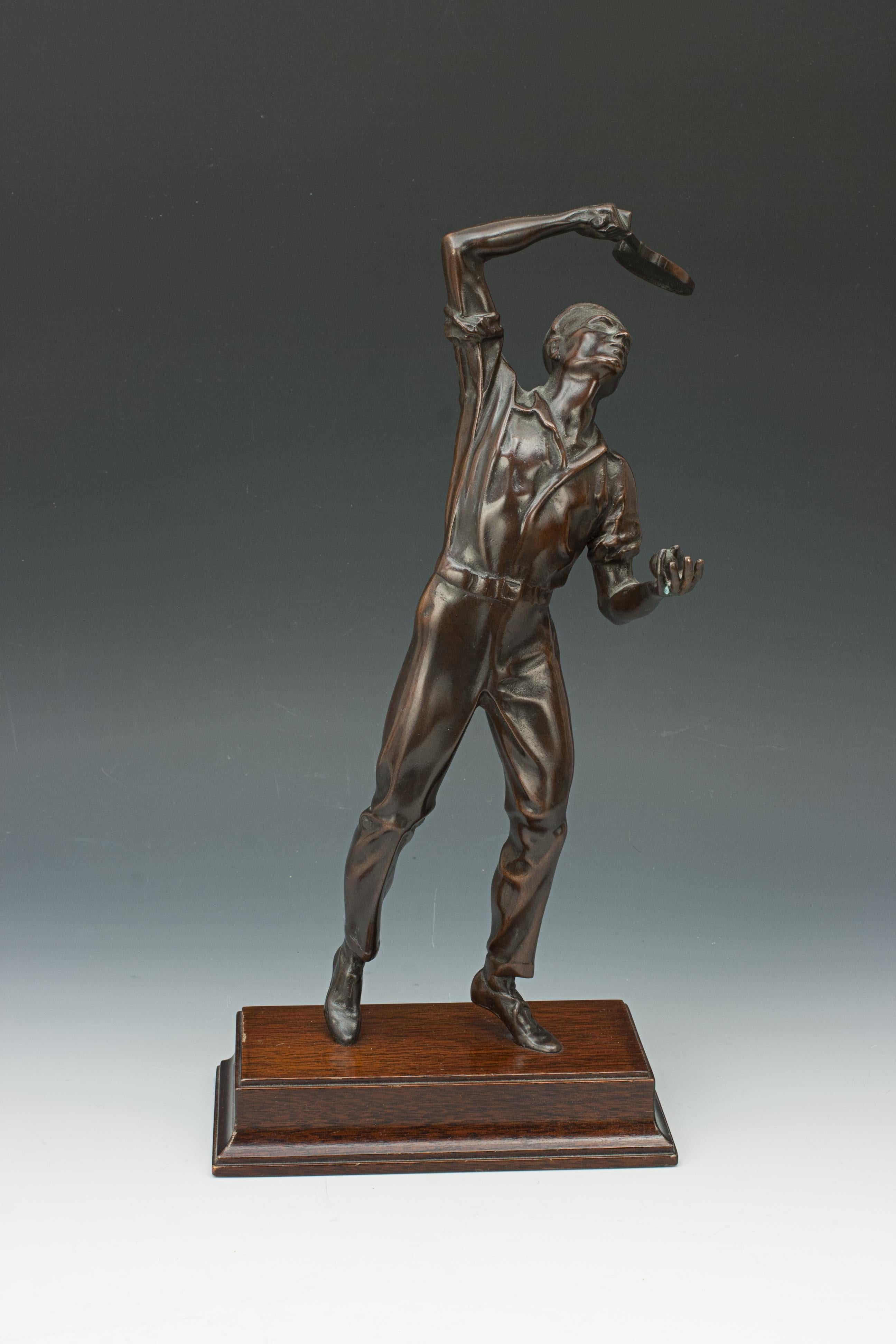 Antique Bronze Figure of a Tennis Player For Sale 3