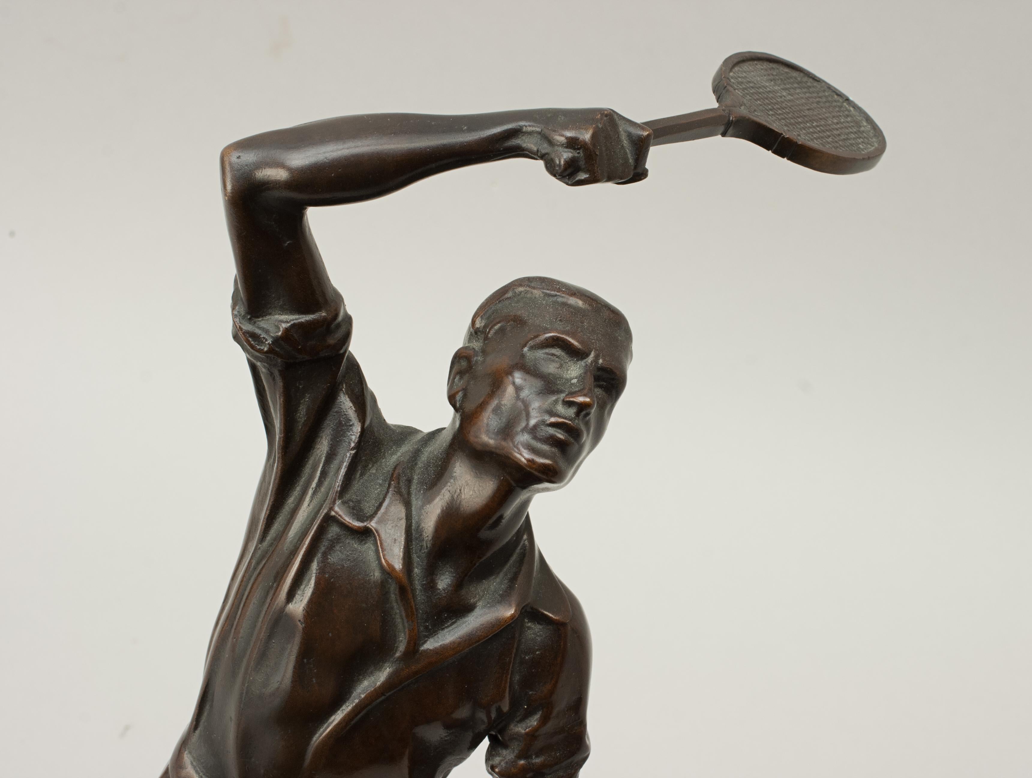Antique Bronze Figure of a Tennis Player For Sale 1
